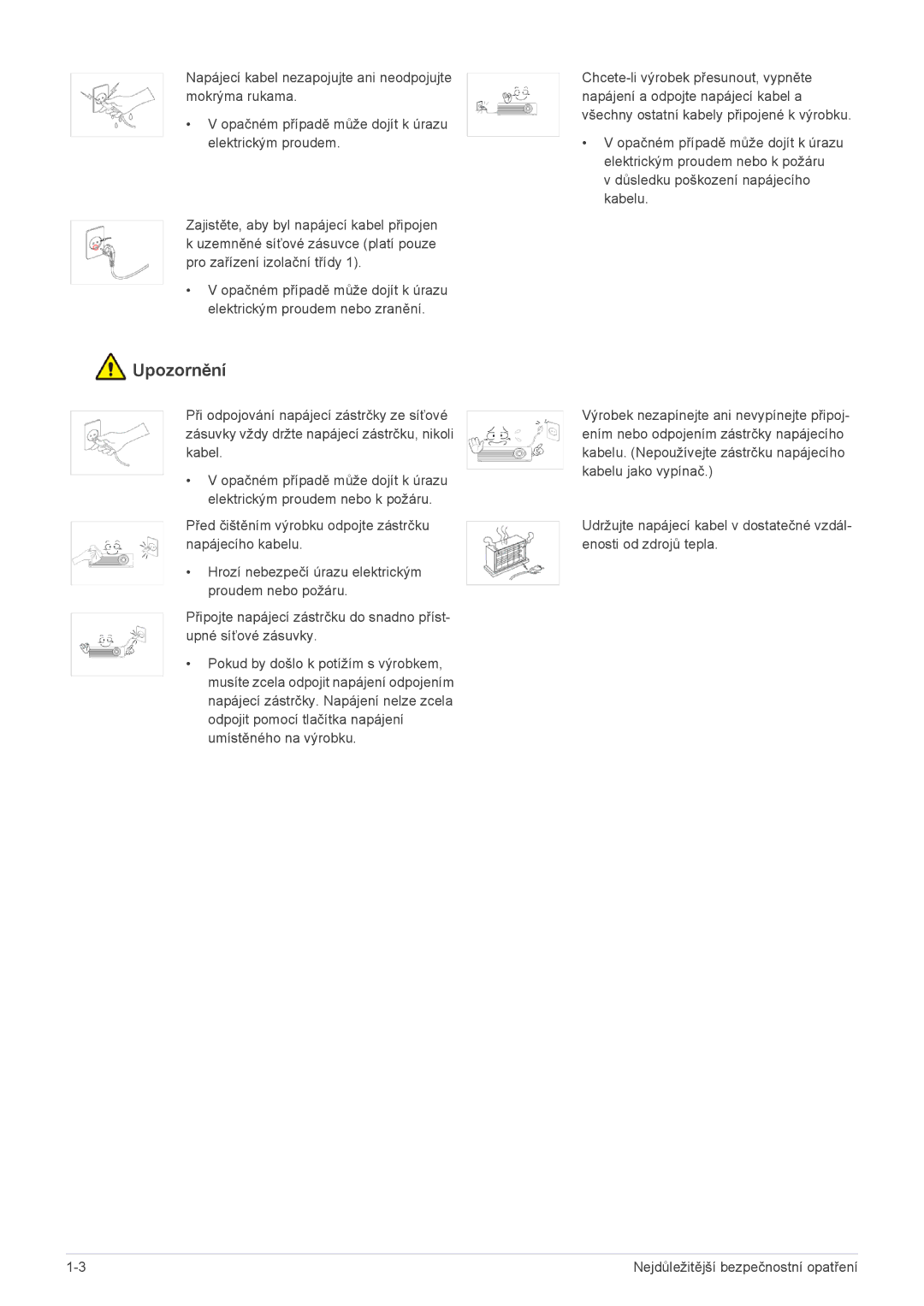 Samsung SP2253XWCX/EN, SP2553XWCX/EN manual Upozornění 