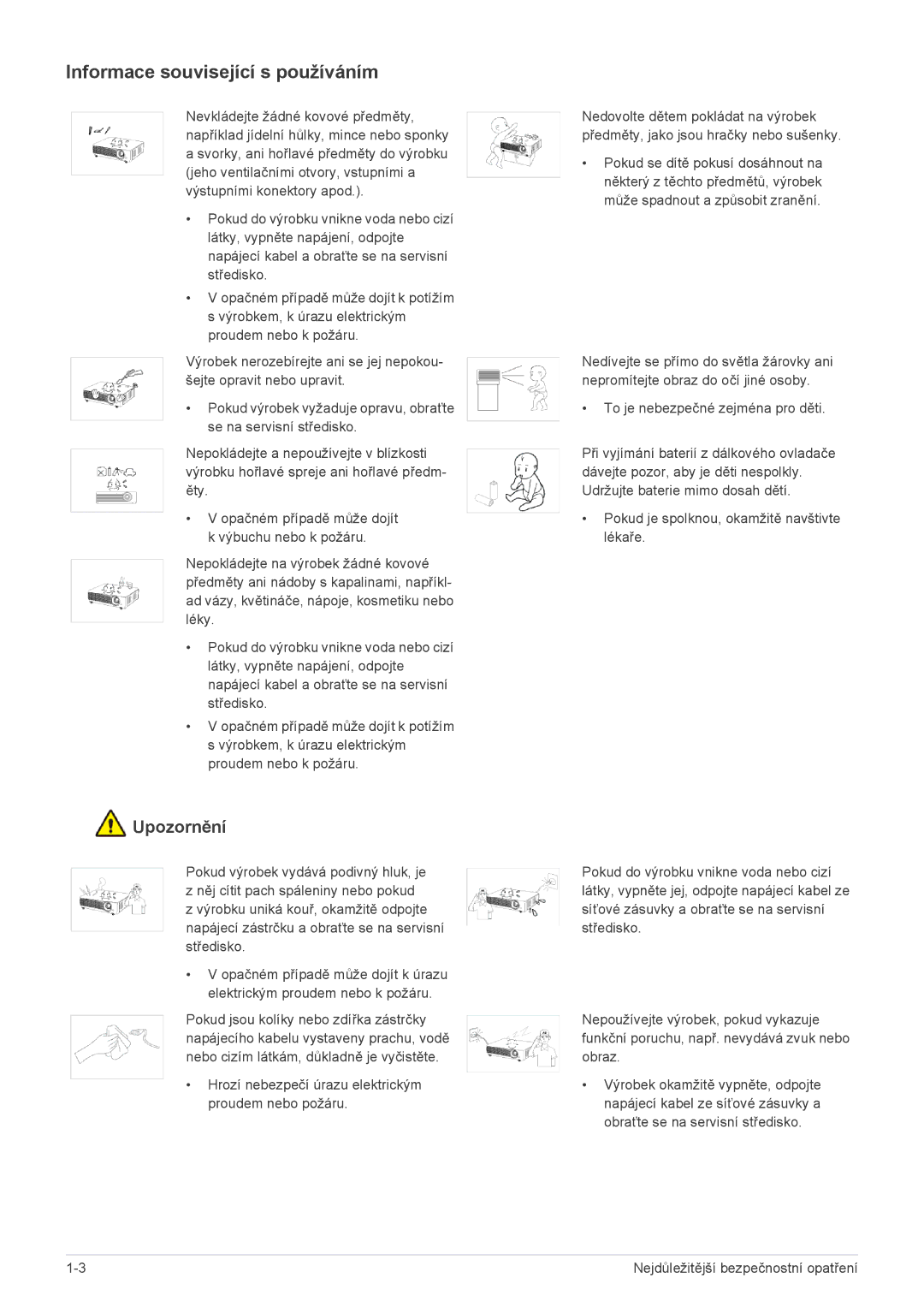 Samsung SP2253XWCX/EN, SP2553XWCX/EN manual Informace související s používáním 