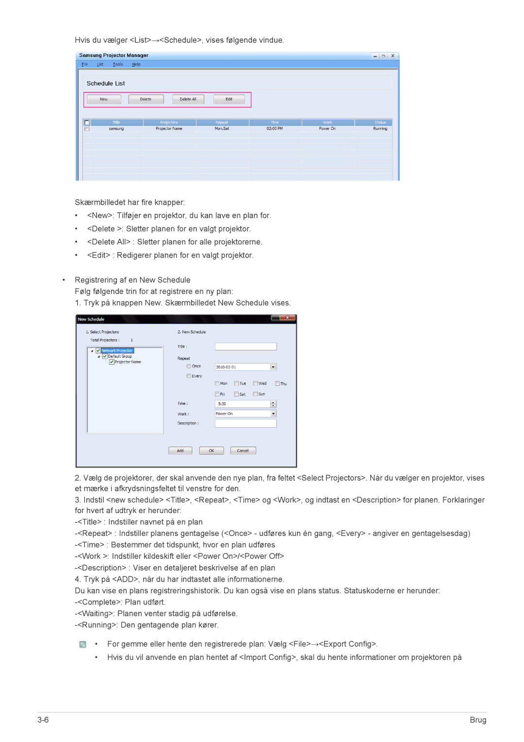 Samsung SP2553XWCX/EN manual Brug 