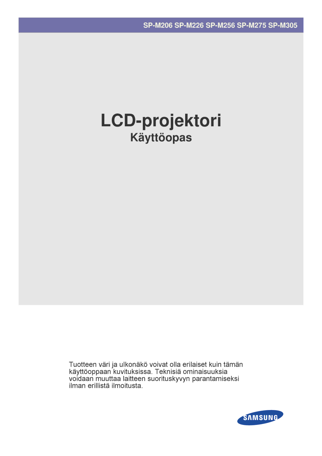 Samsung SP2553XWCX/EN manual LCD-projektori 