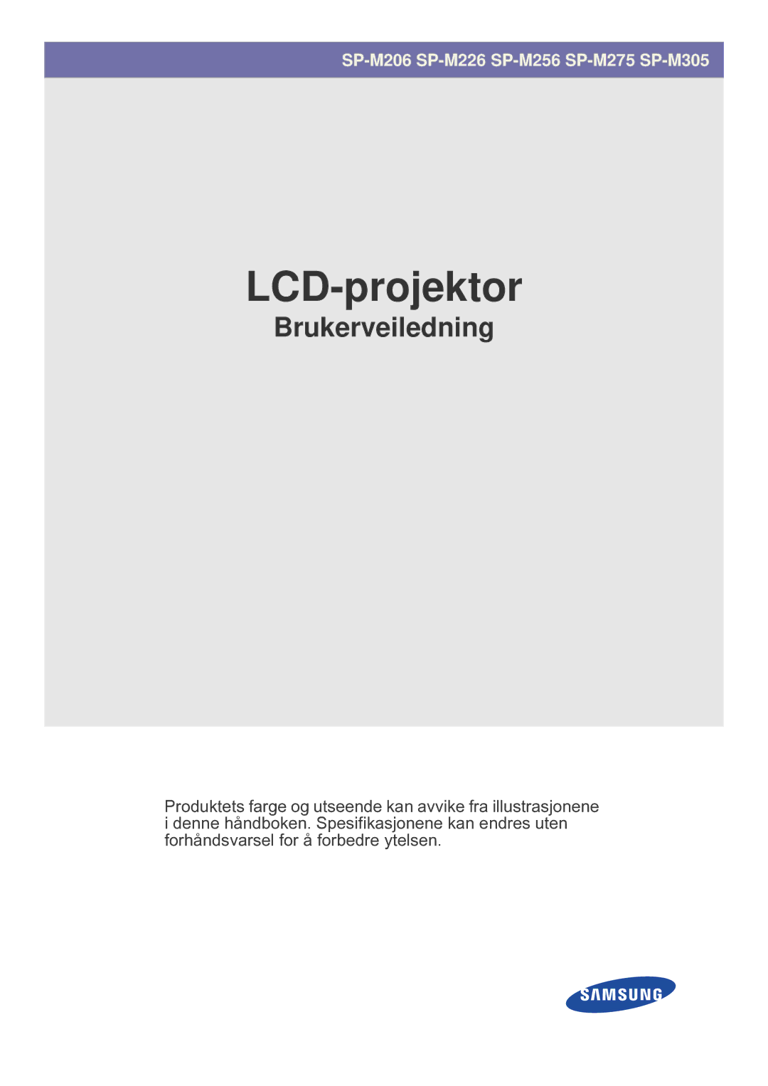 Samsung SP2553XWCX/EN manual LCD-projektor 