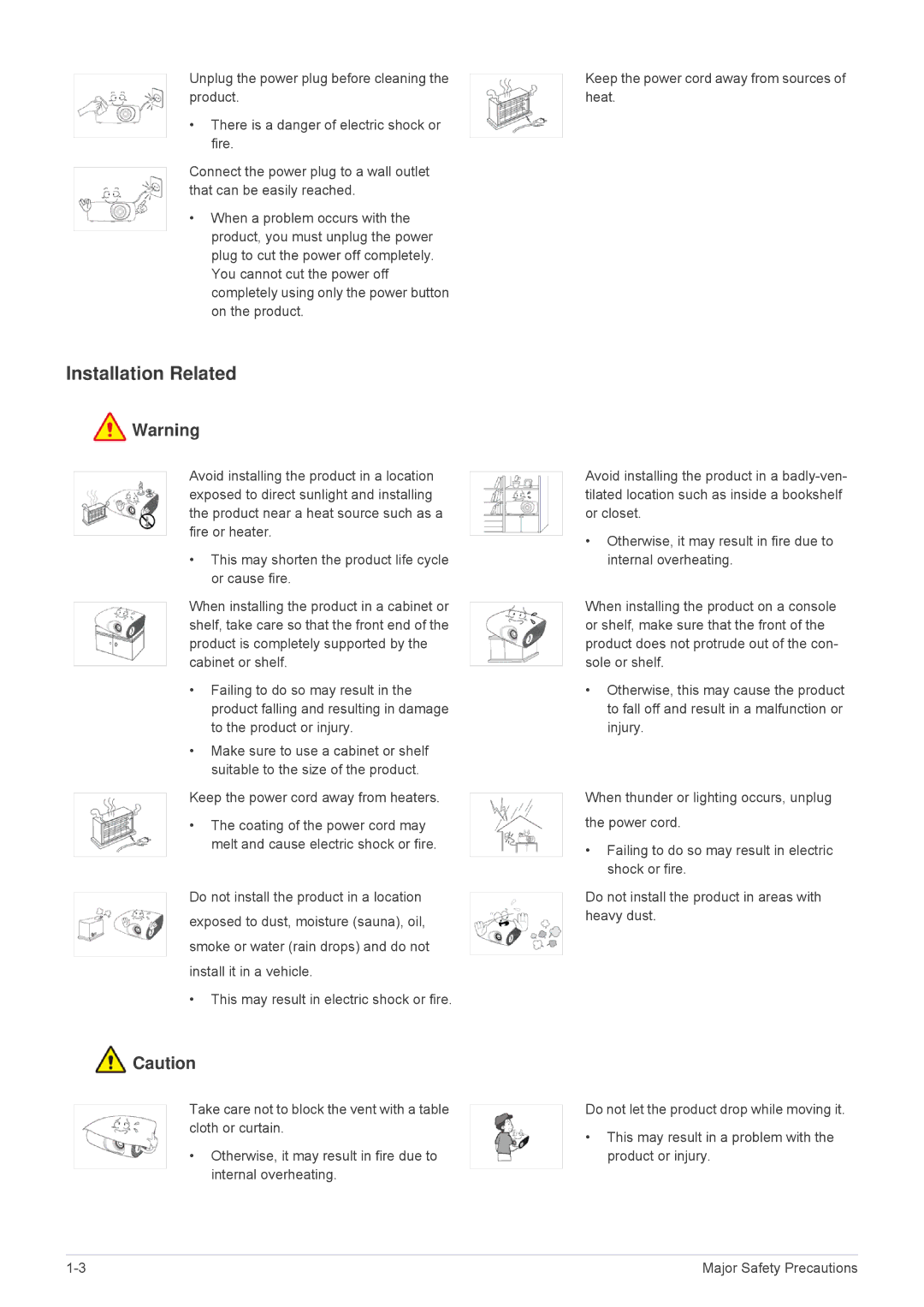 Samsung SP3003XWX/XY, SP3003XWX/EN, SP2703XWX/EN manual Installation Related 