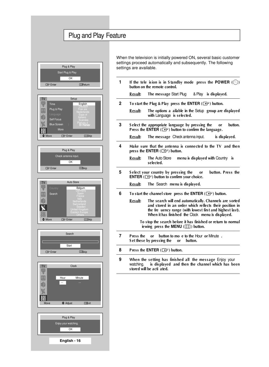 Samsung SP4202 manual Plug and Play Feature, Time 