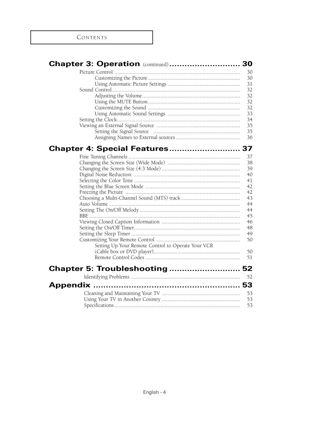 Samsung SP42Q2HL manual Special Features, Troubleshooting, Appendix 