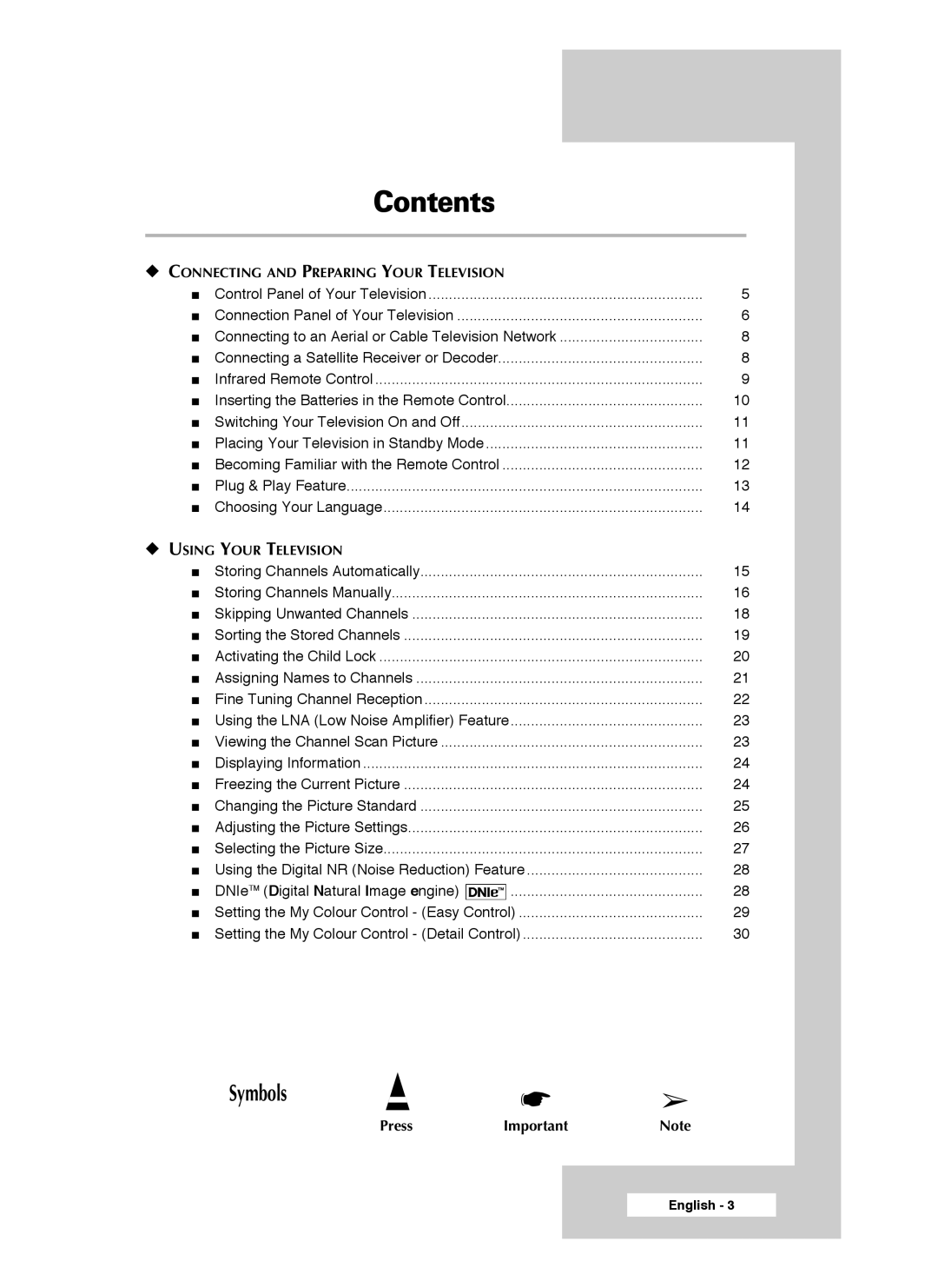 Samsung SP46L3HX, SP50L3HX, SP61L3HX manual Contents 