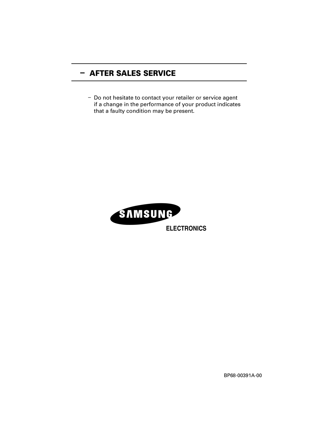 Samsung SP50L3HX, SP46L3HX, SP61L3HX manual After Sales Service 