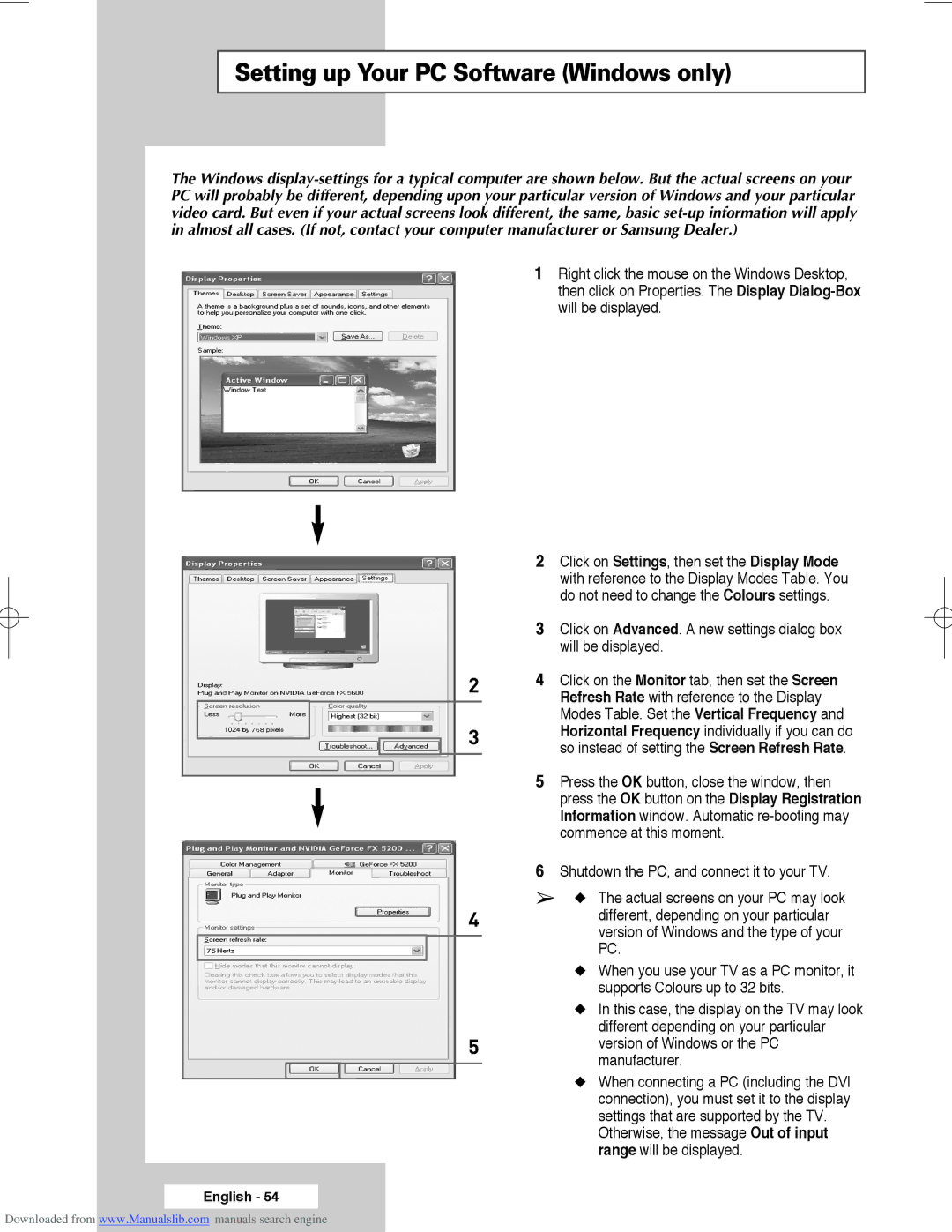 Samsung SP50L3HX, SP61L3HX, SP56L3HX manual Setting up Your PC Software Windows only 