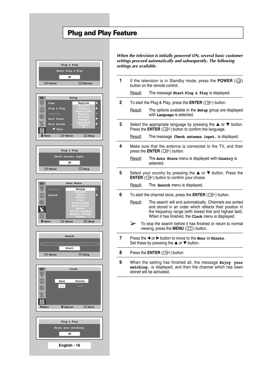 Samsung SP47Q5, SP54R1, SP43R1 manual Plug and Play Feature, Time 