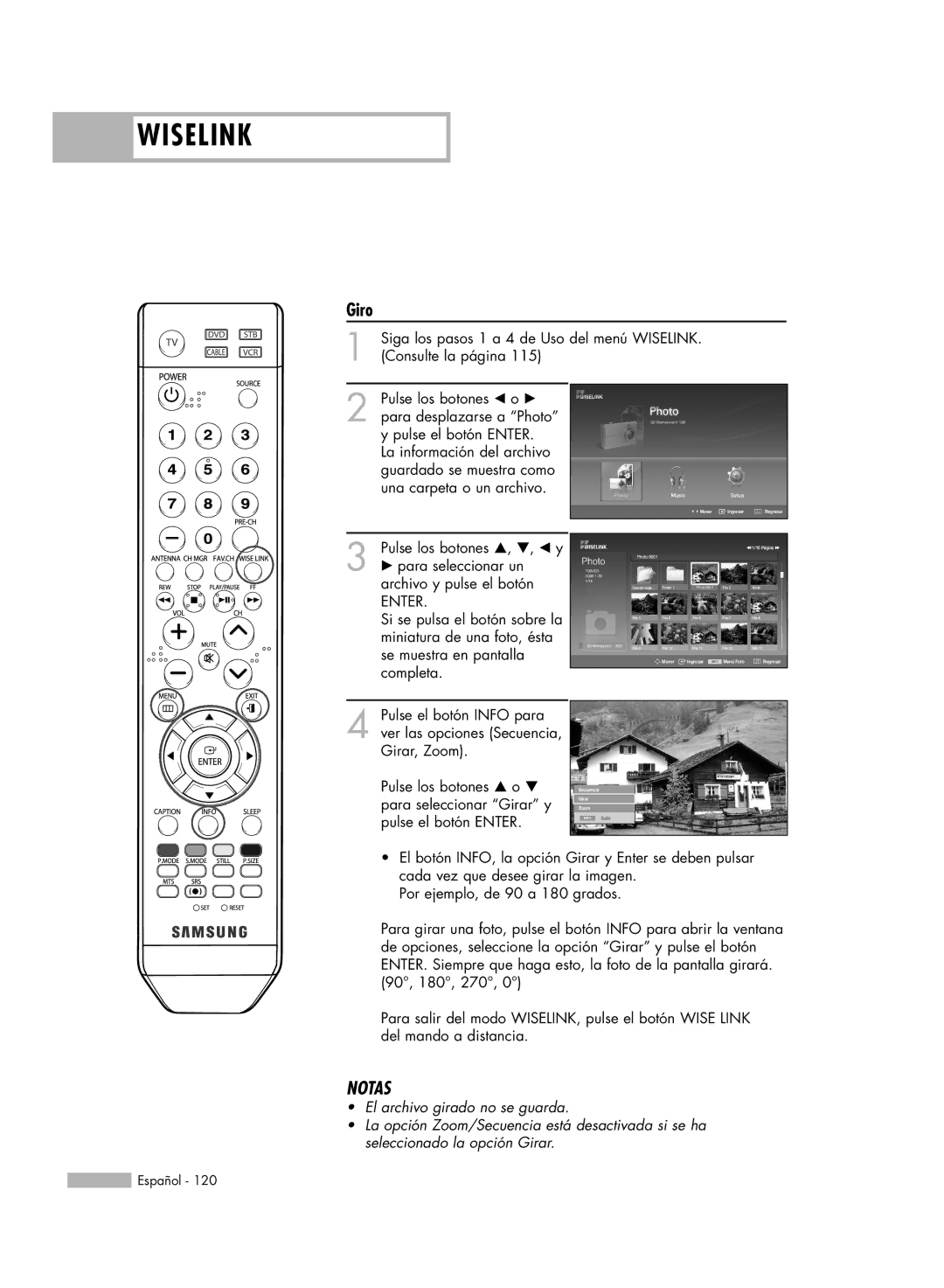 Samsung SP56K3HD, SP-61K3HD, SP-50K3HD manual Giro, Consulte la página 