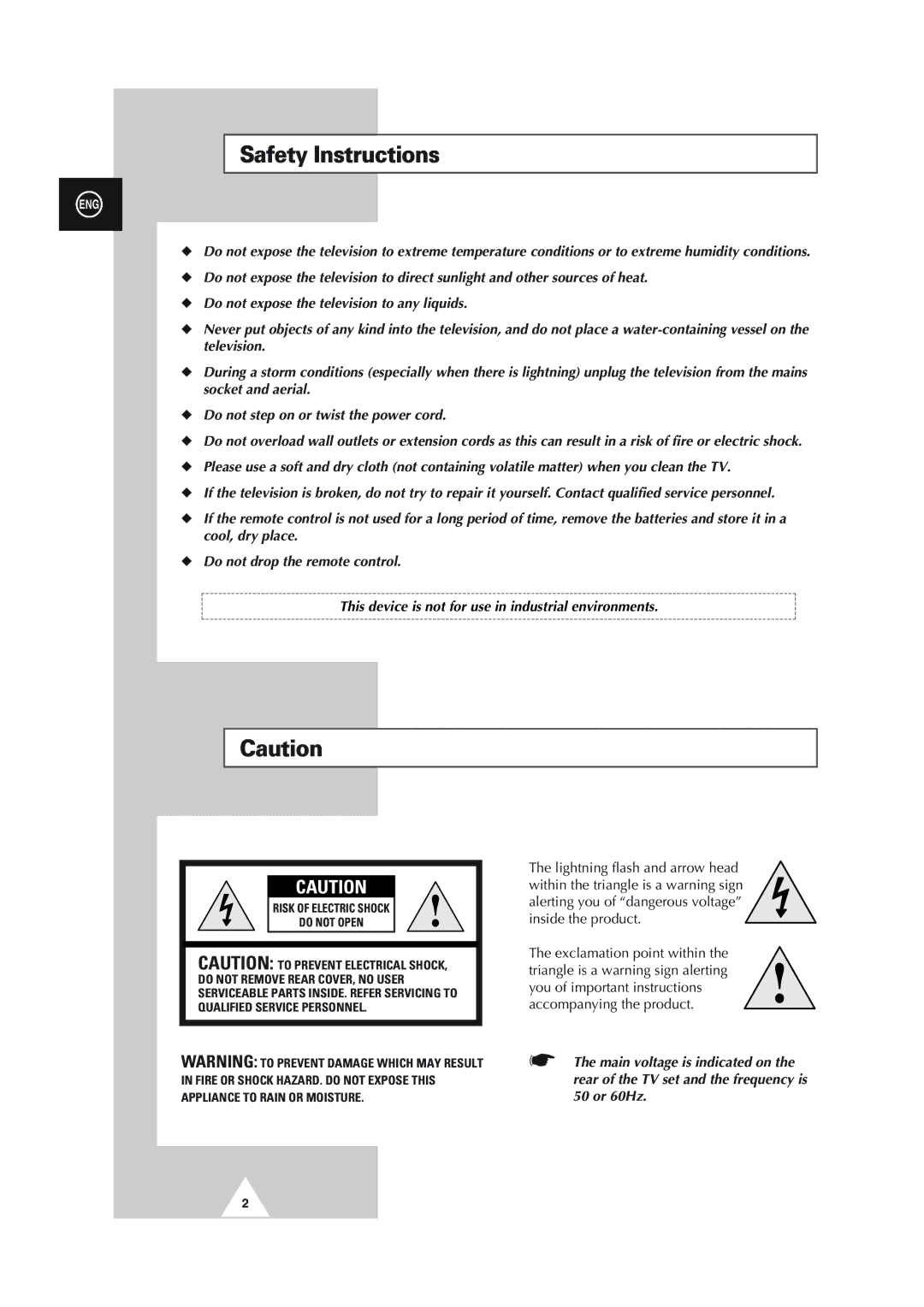 Samsung SP50L2HX, SP61L2HX, SP43L2HX, SP46L5HX, SP56L5HX manual Safety Instructions, Risk of Electric Shock Do not Open 