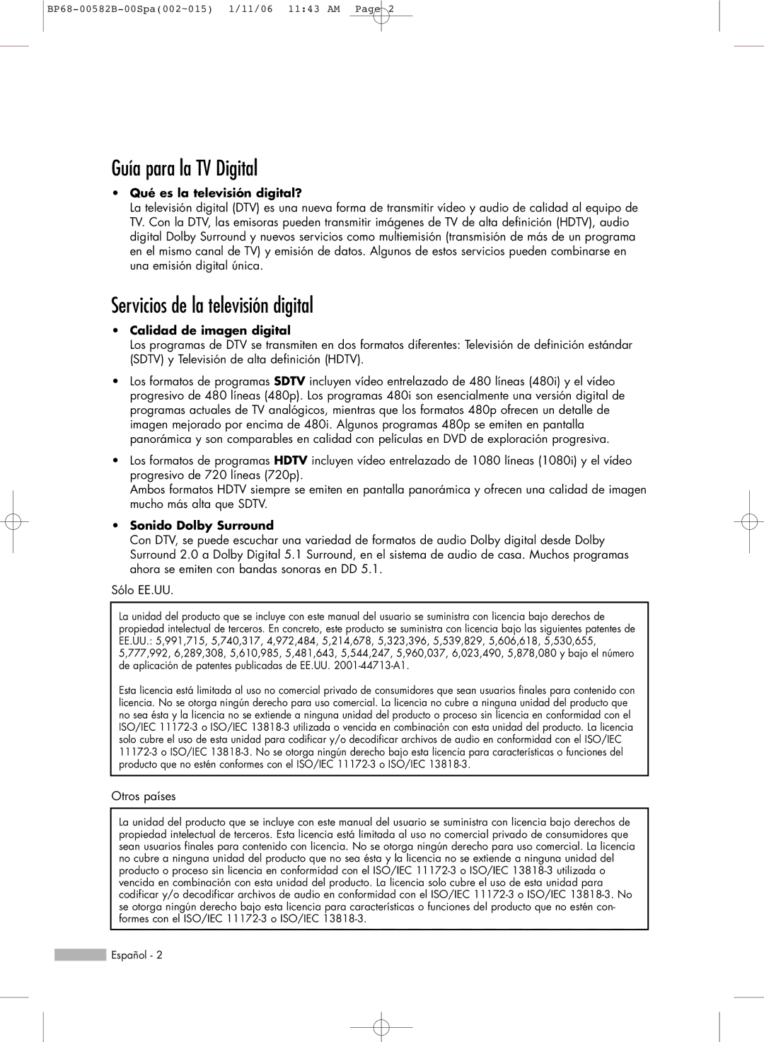 Samsung SP50L6HN, SP61L6HN, SP56L6HN, SP42L6HN, SP46L6HN manual Guía para la TV Digital, Servicios de la televisión digital 