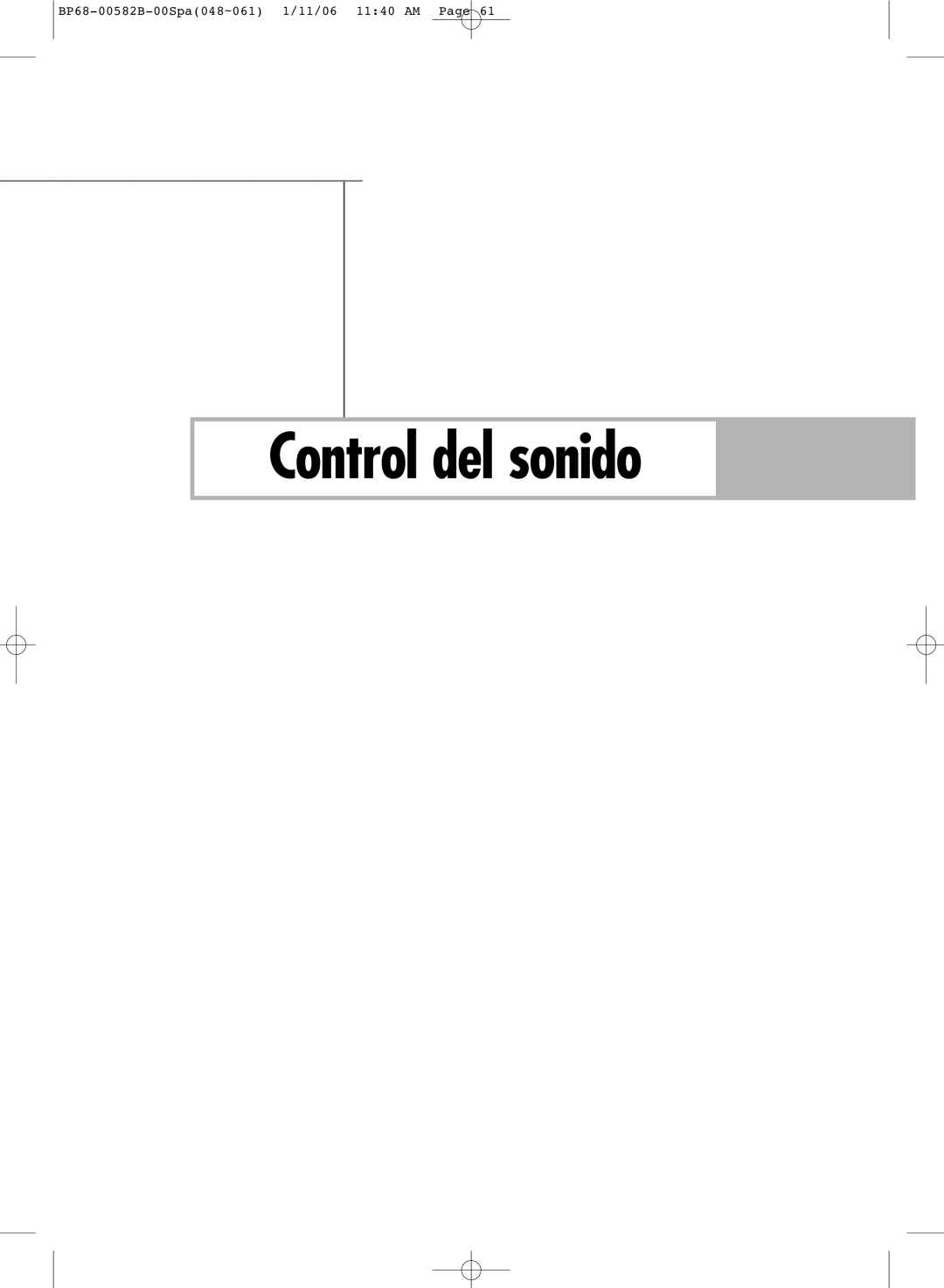 Samsung SP56L6HN, SP61L6HN, SP50L6HN, SP42L6HN, SP46L6HN manual Control del sonido 