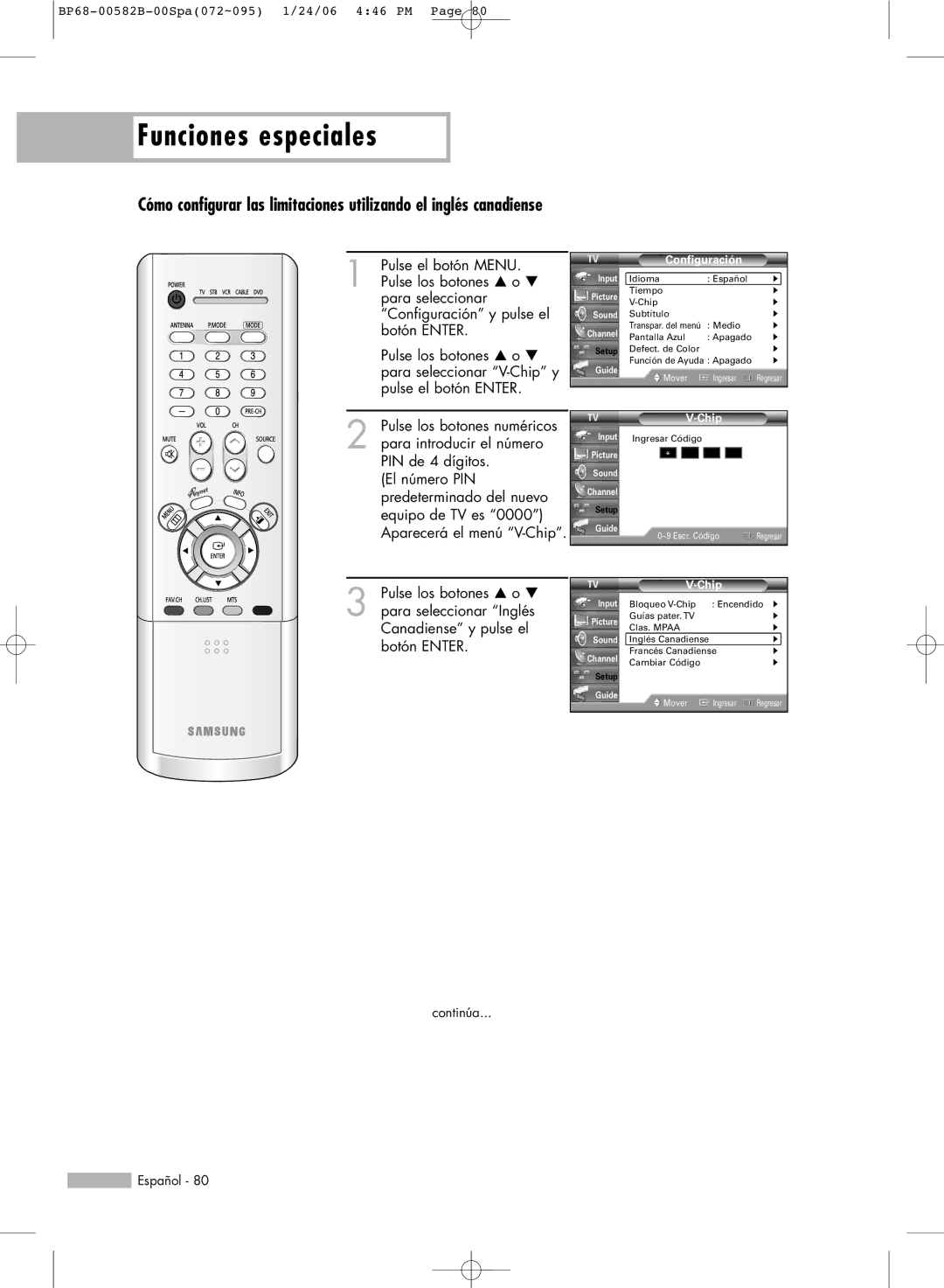 Samsung SP61L6HN, SP56L6HN, SP50L6HN, SP42L6HN, SP46L6HN manual Continúa 