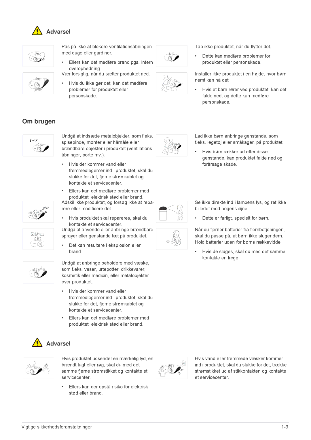 Samsung SPA600BX/EN manual Om brugen 