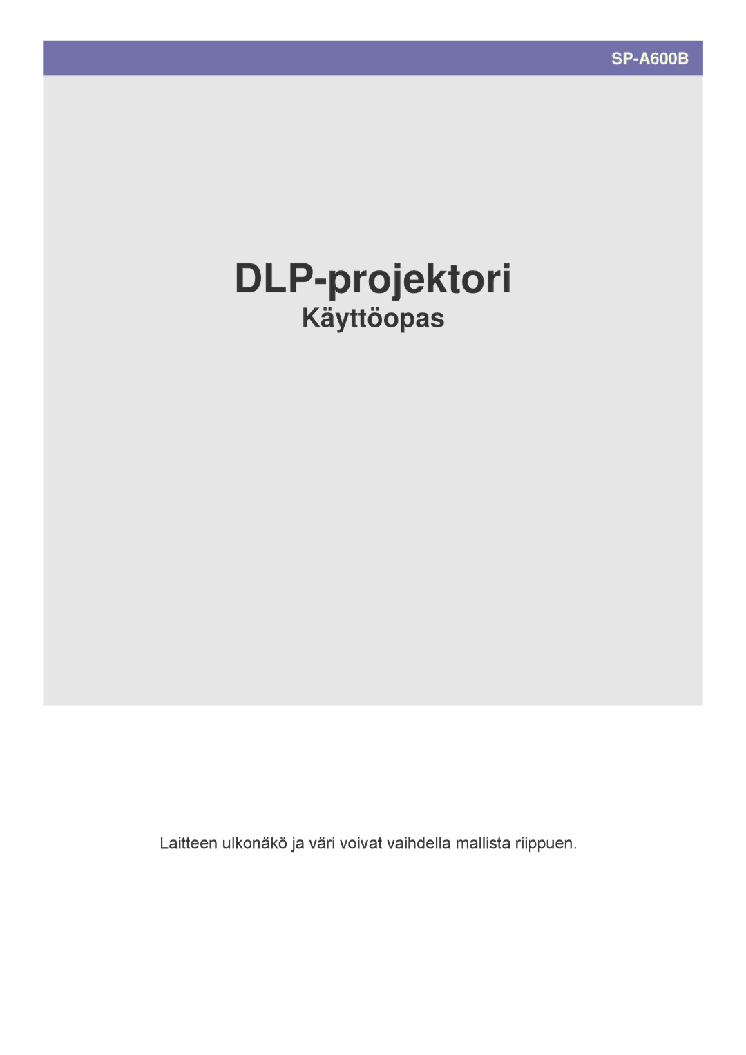 Samsung SPA600BX/EN manual DLP-projektori 