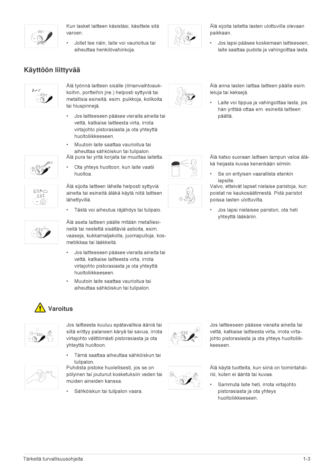 Samsung SPA600BX/EN manual Käyttöön liittyvää 