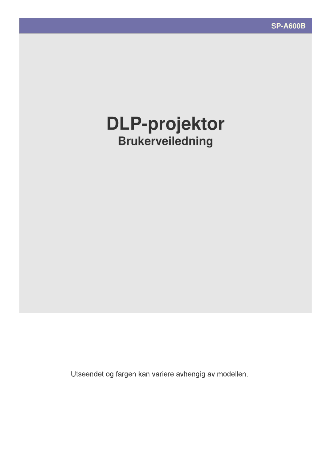 Samsung SPA600BX/EN manual DLP-projektor 