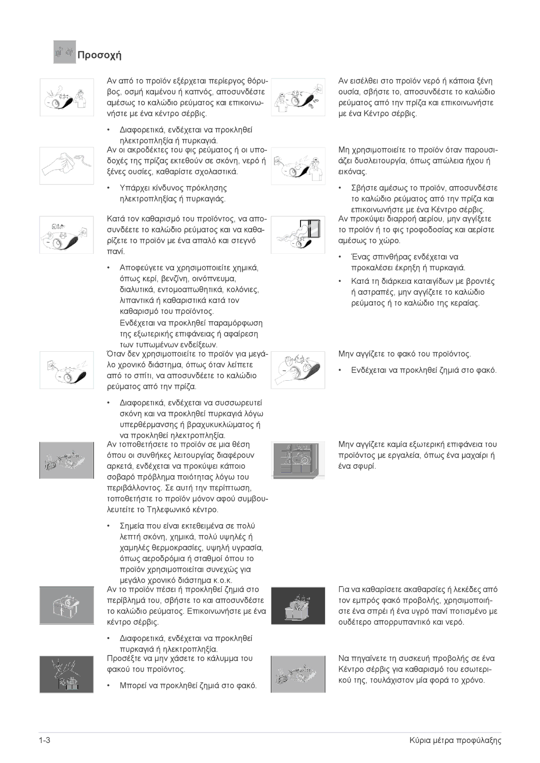 Samsung SPA600BX/EN manual Προσοχή 