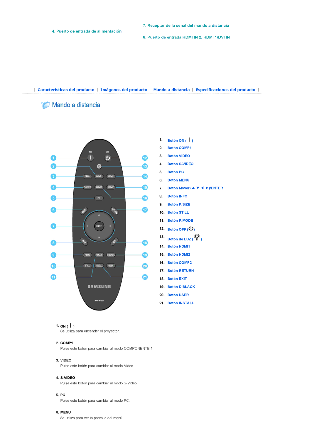 Samsung SPA800BX/EDC manual COMP1, Video 