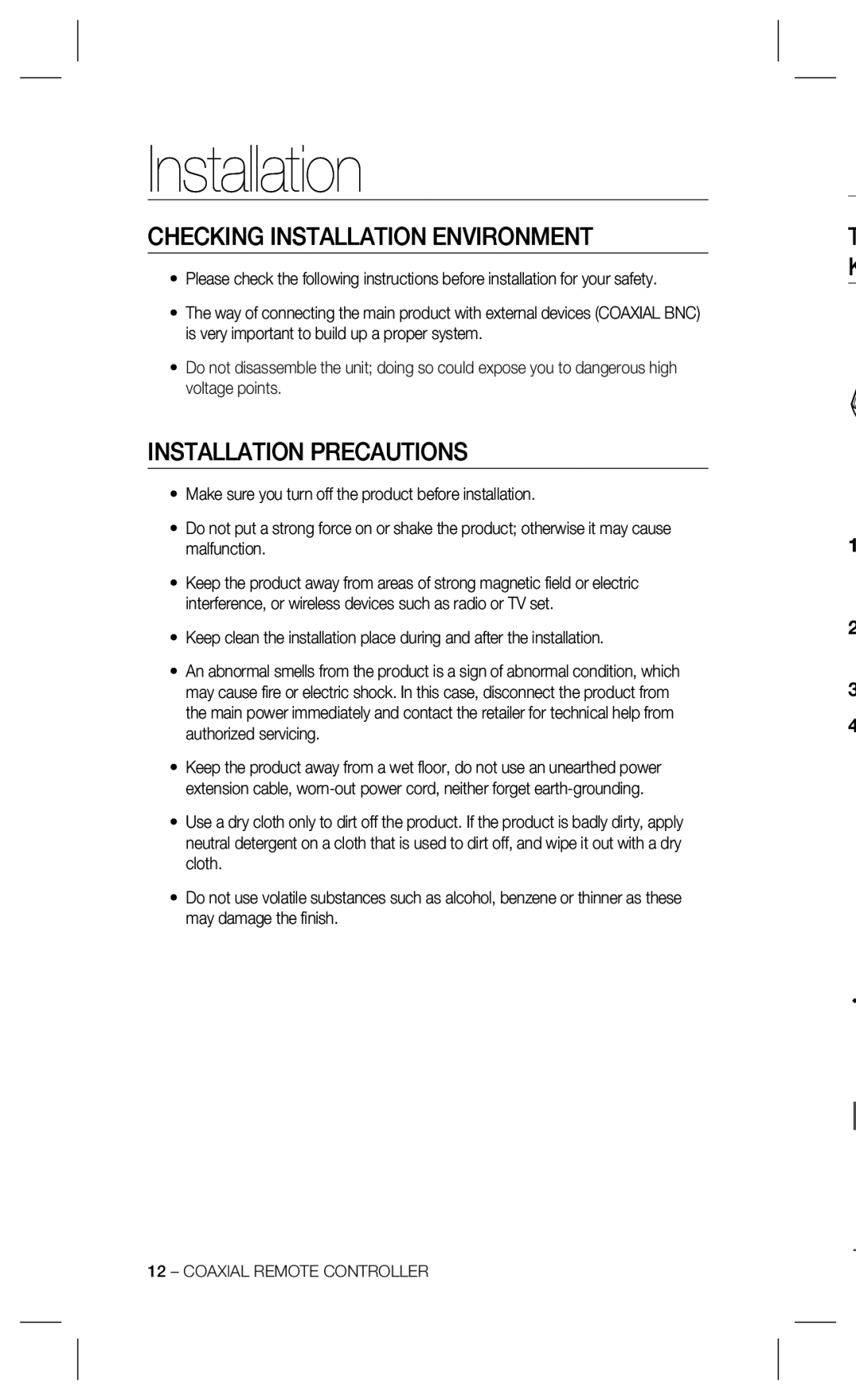 Samsung SPC-300 user manual Checking Installation Environment, Installation Precautions 