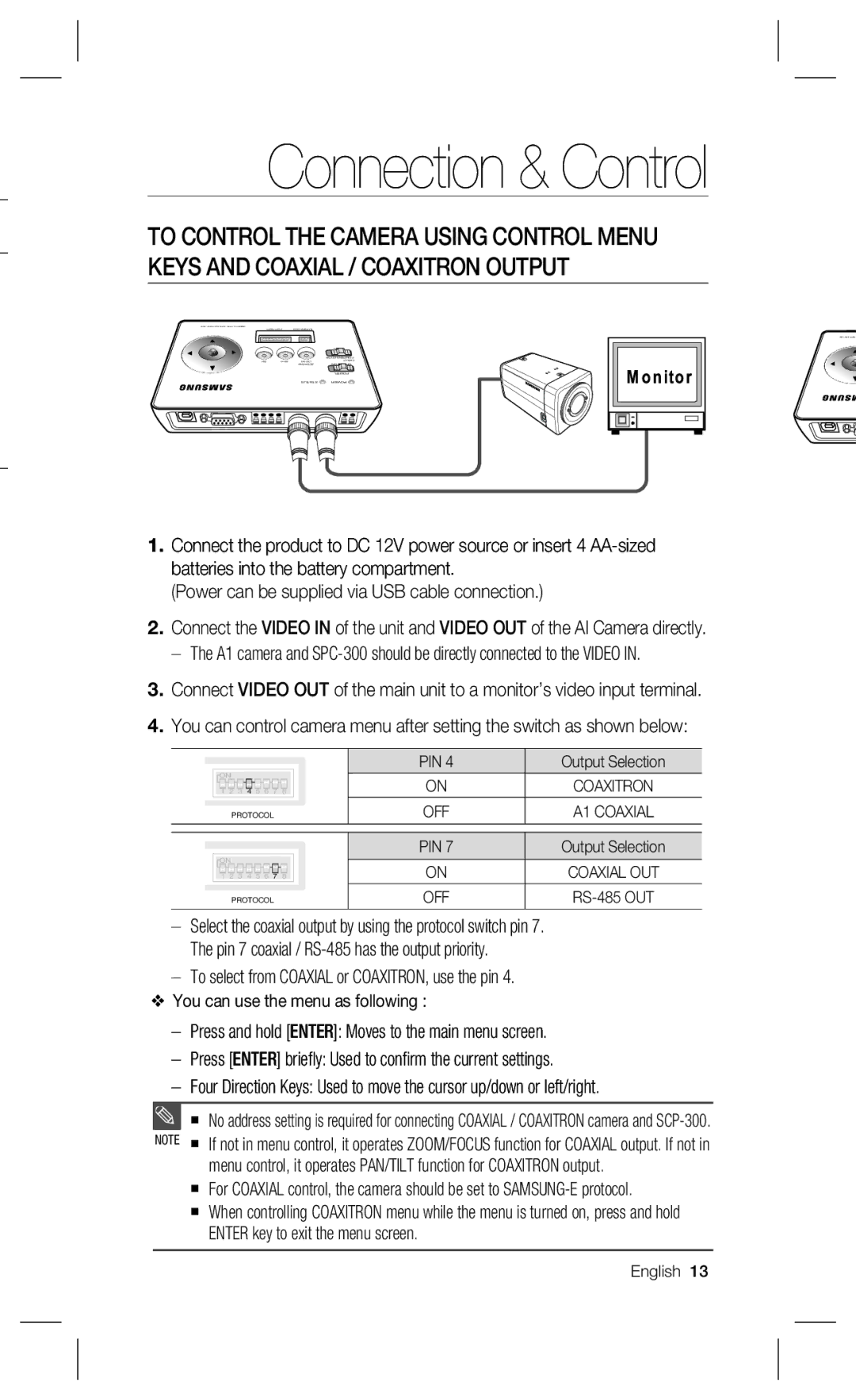 Samsung SPC-300 user manual Connection & Control, Coaxial OUT 