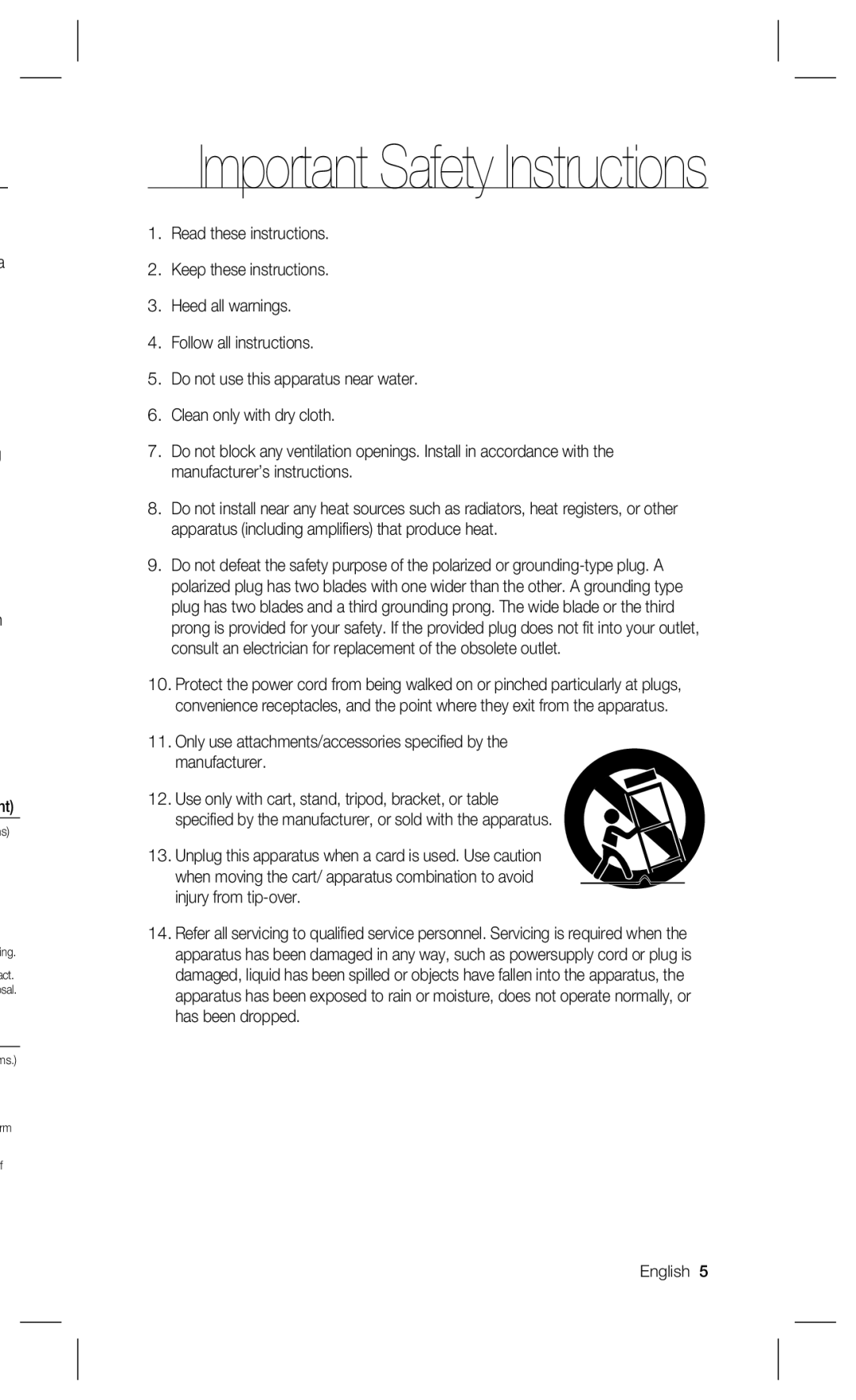 Samsung SPC-300 user manual Important Safety Instructions 