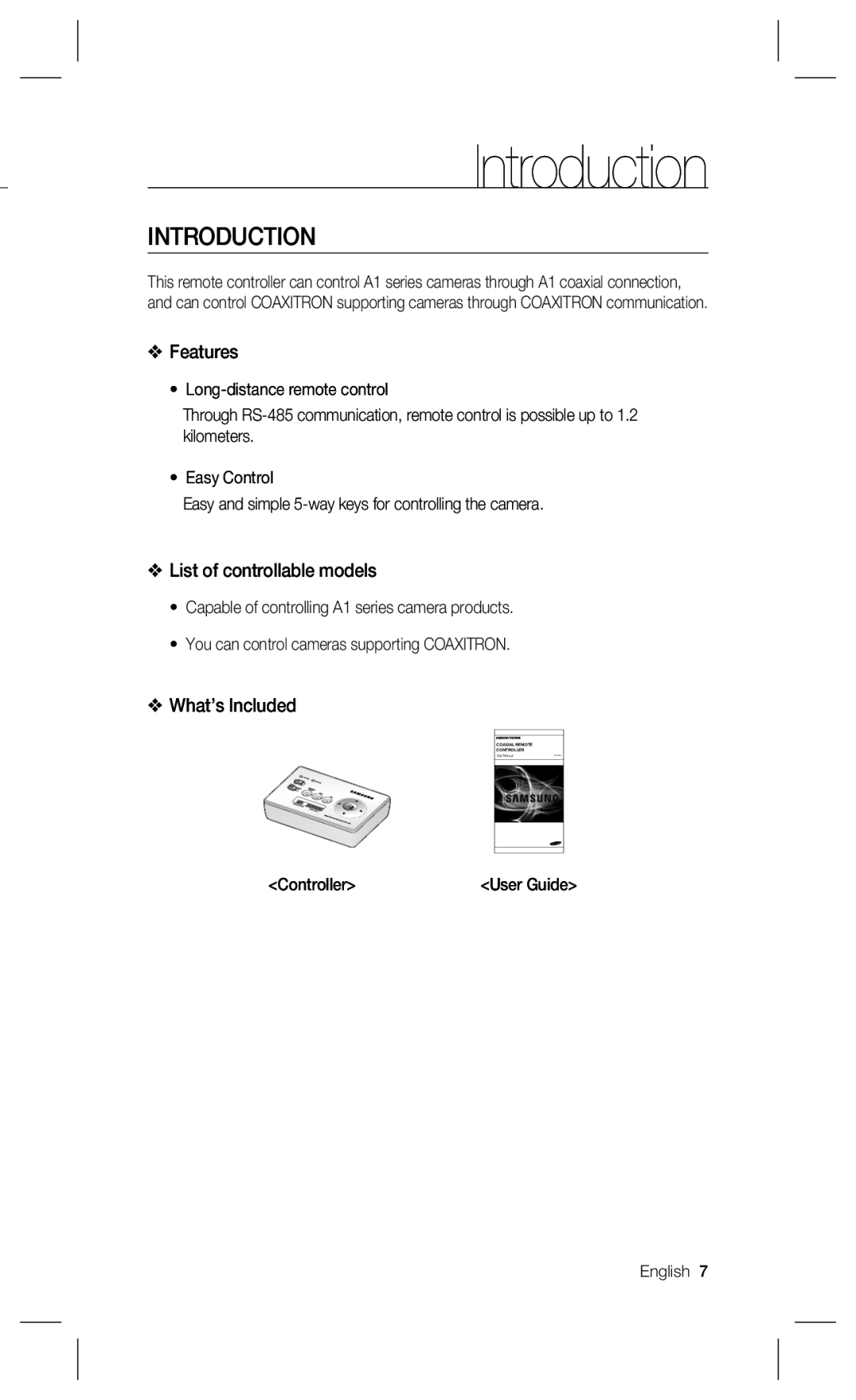 Samsung SPC-300 user manual Introduction, Features, List of controllable models, What’s Included 