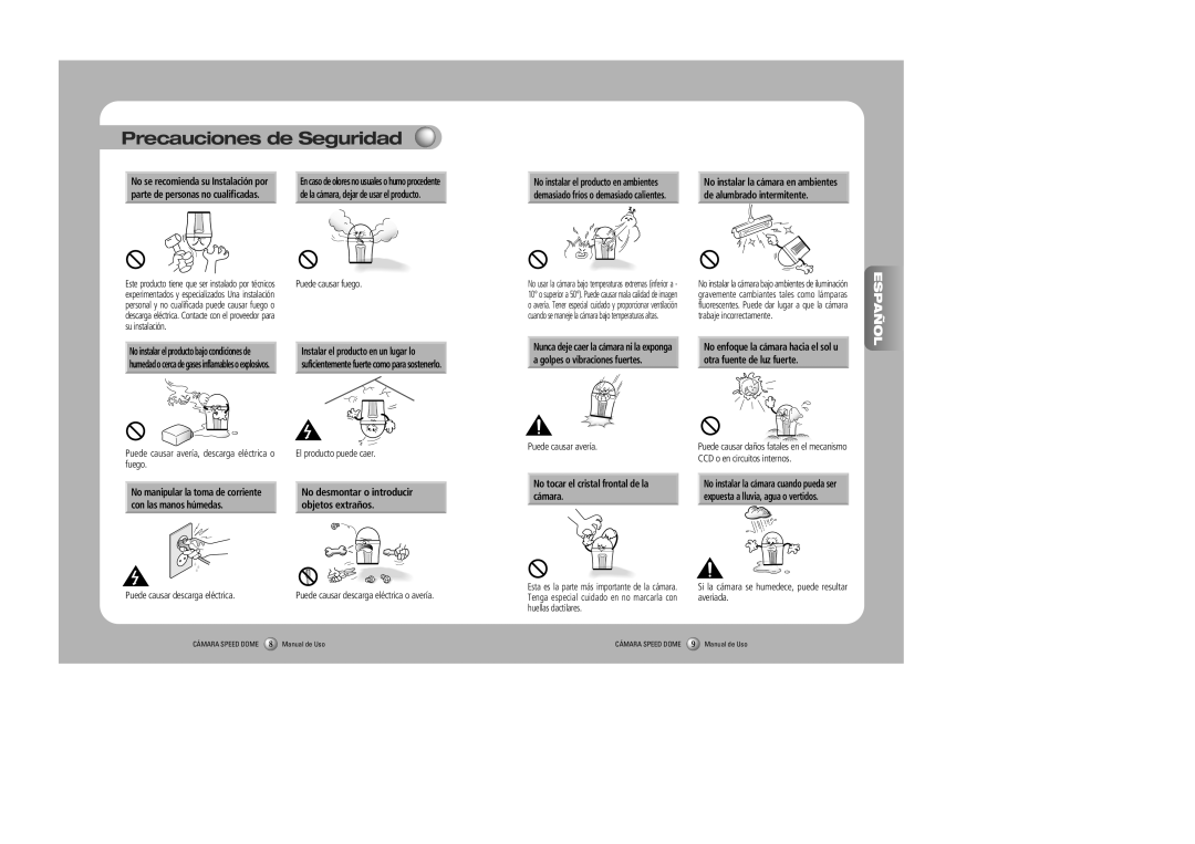 Samsung SPD-3000, SPD-2300 user manual Precauciones de Seguridad 