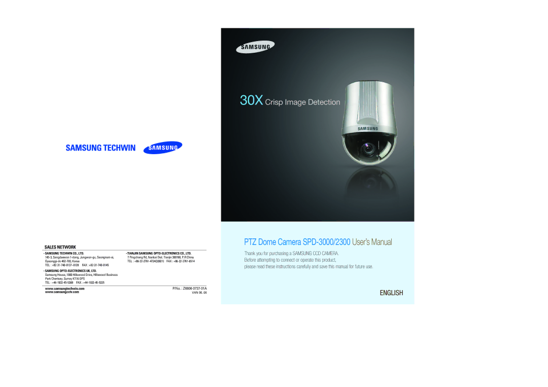 Samsung SPD-2300 user manual 30X Crisp Image Detection 