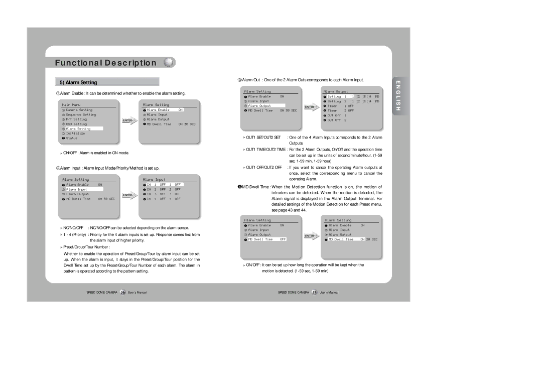 Samsung SPD-3300 instruction manual Alarm Setting 