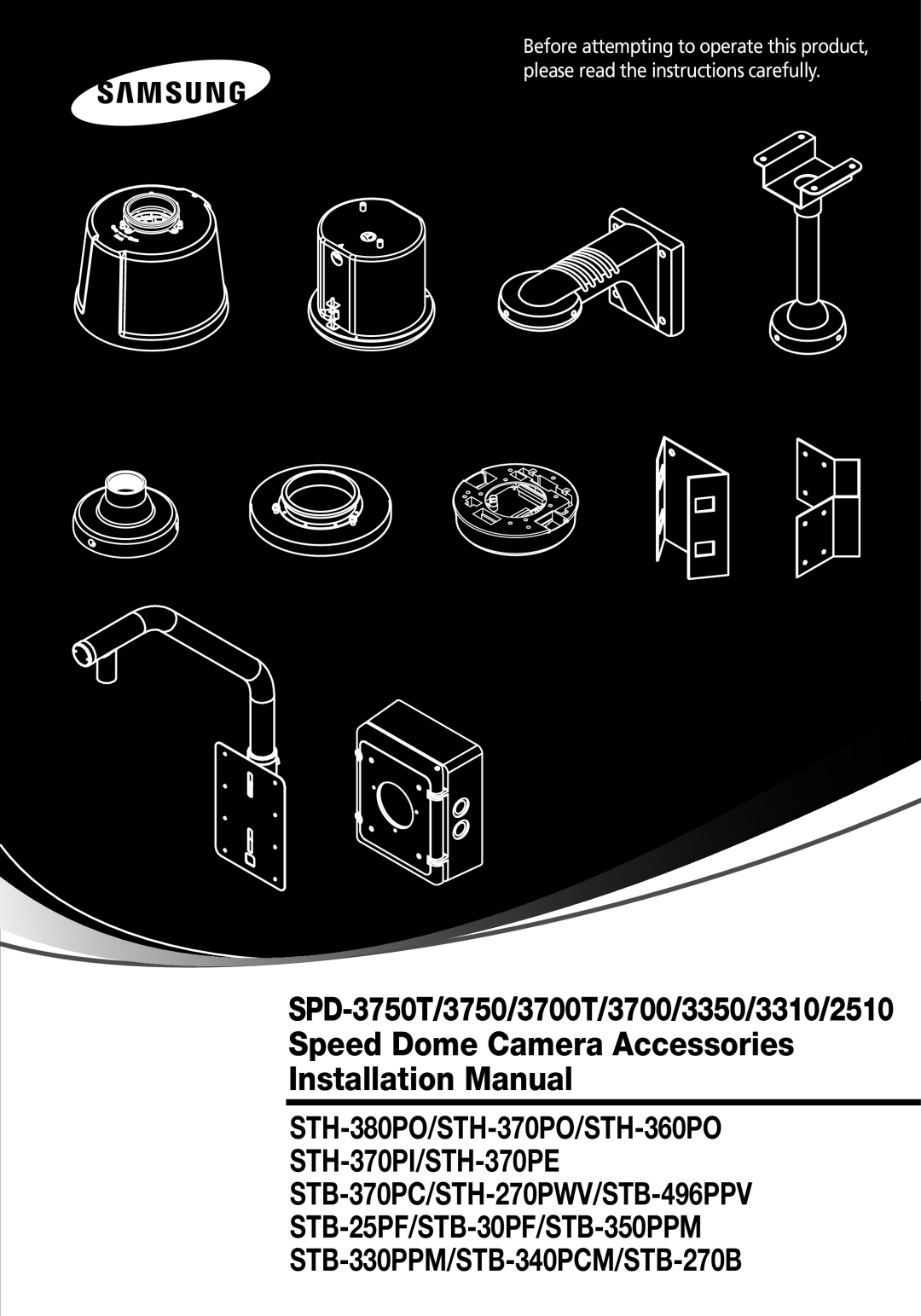 Samsung SPD-3700T installation manual Speed Dome Camera Accessories Installation Manual 