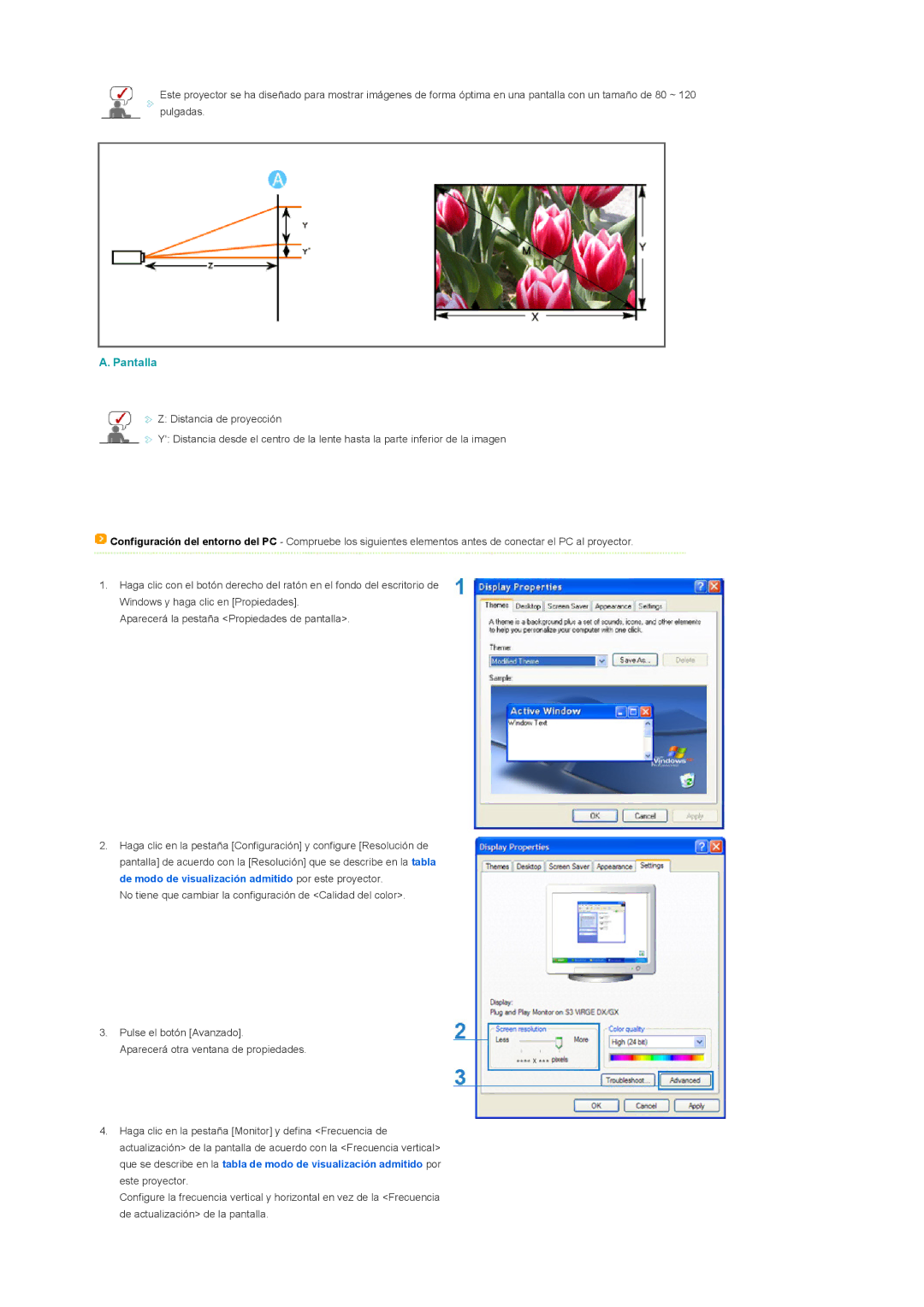 Samsung SPD300BX/EDC manual Pantalla 