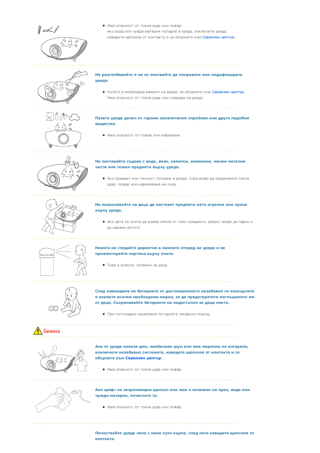 Samsung SPD300BX/EDC manual Има опасност от пожар или избухване 