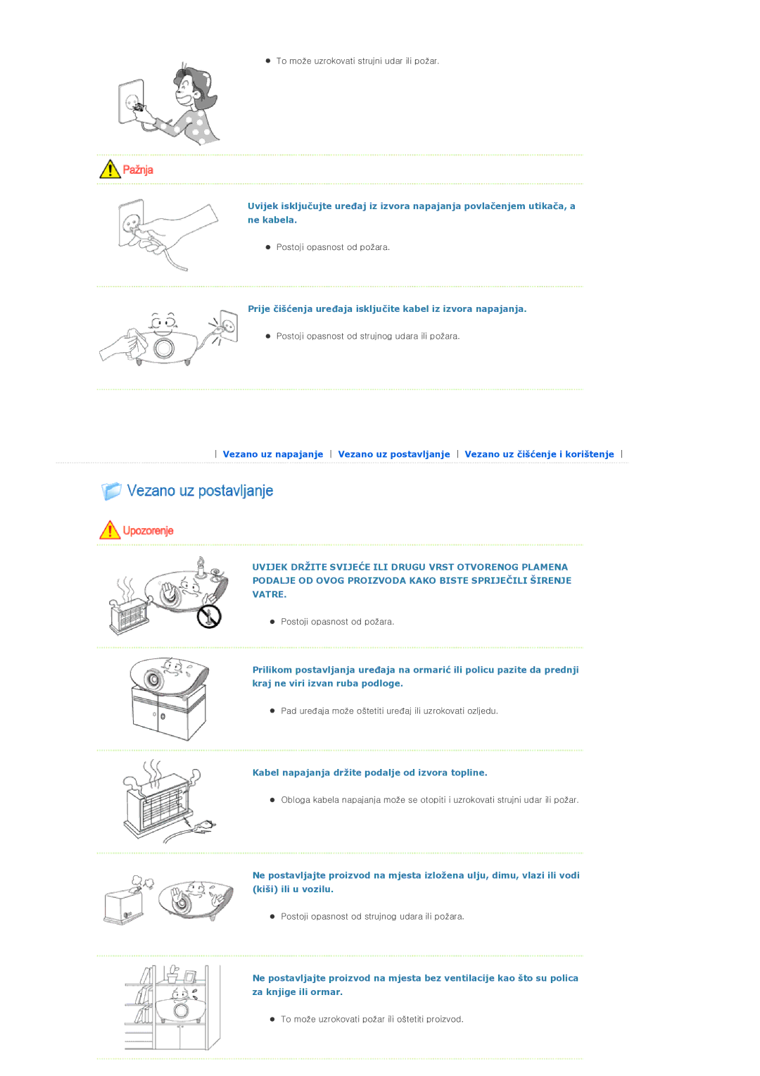 Samsung SPD300BX/EDC manual Prije čišćenja uređaja isključite kabel iz izvora napajanja 