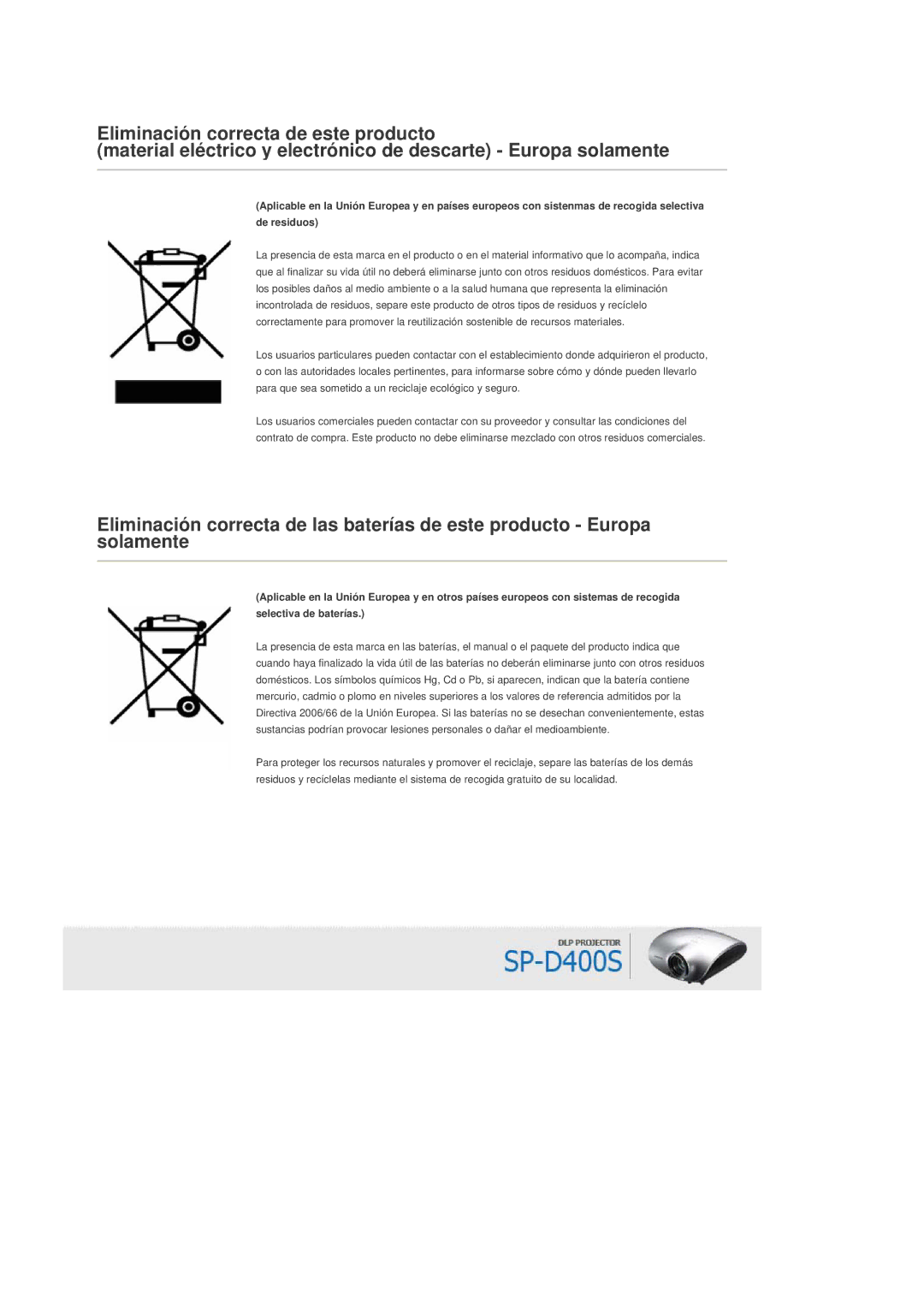 Samsung SPD400SFX/EN, SPD400SX/EN manual 