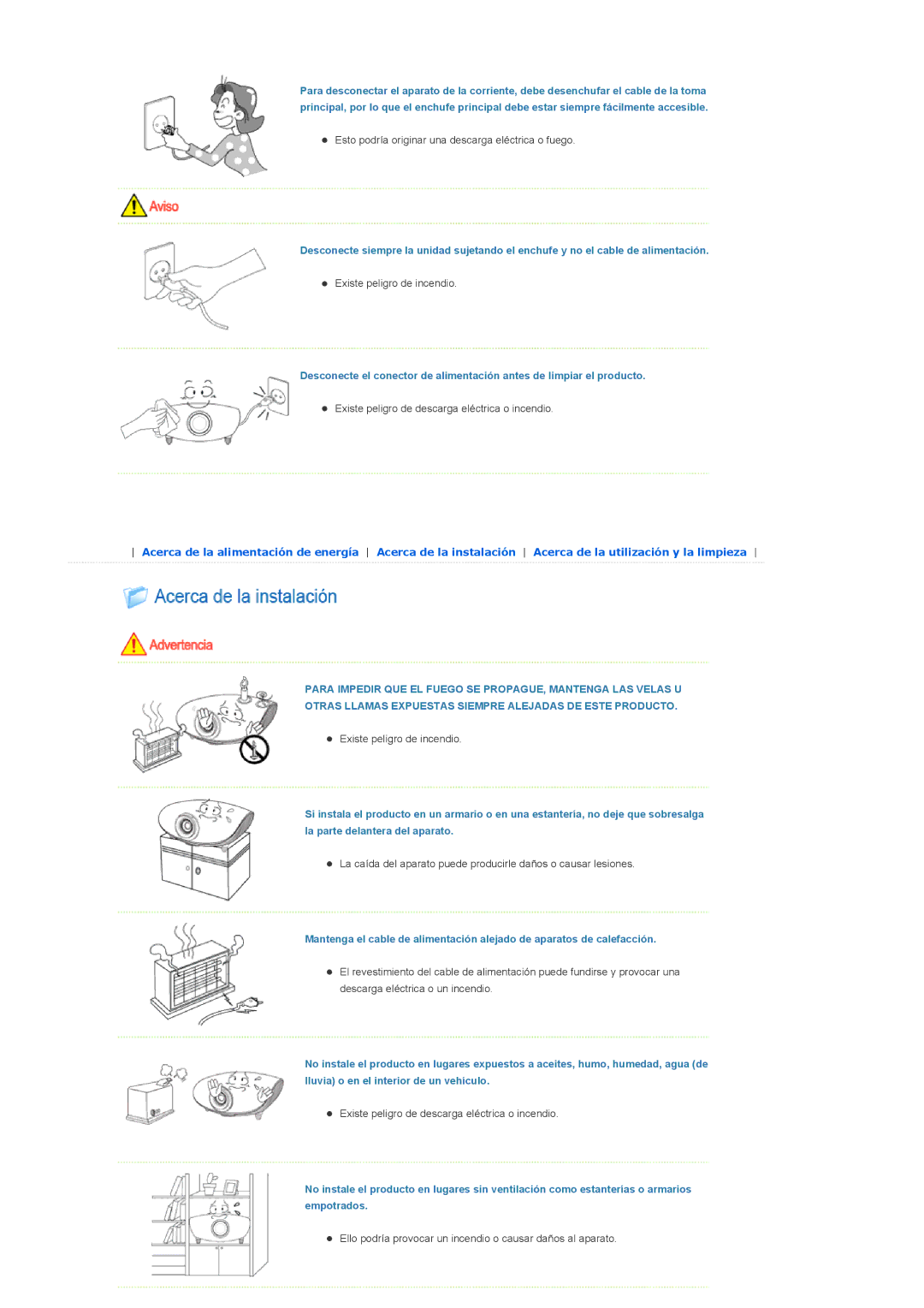 Samsung SPD400SFX/EN, SPD400SX/EN manual Esto podría originar una descarga eléctrica o fuego 