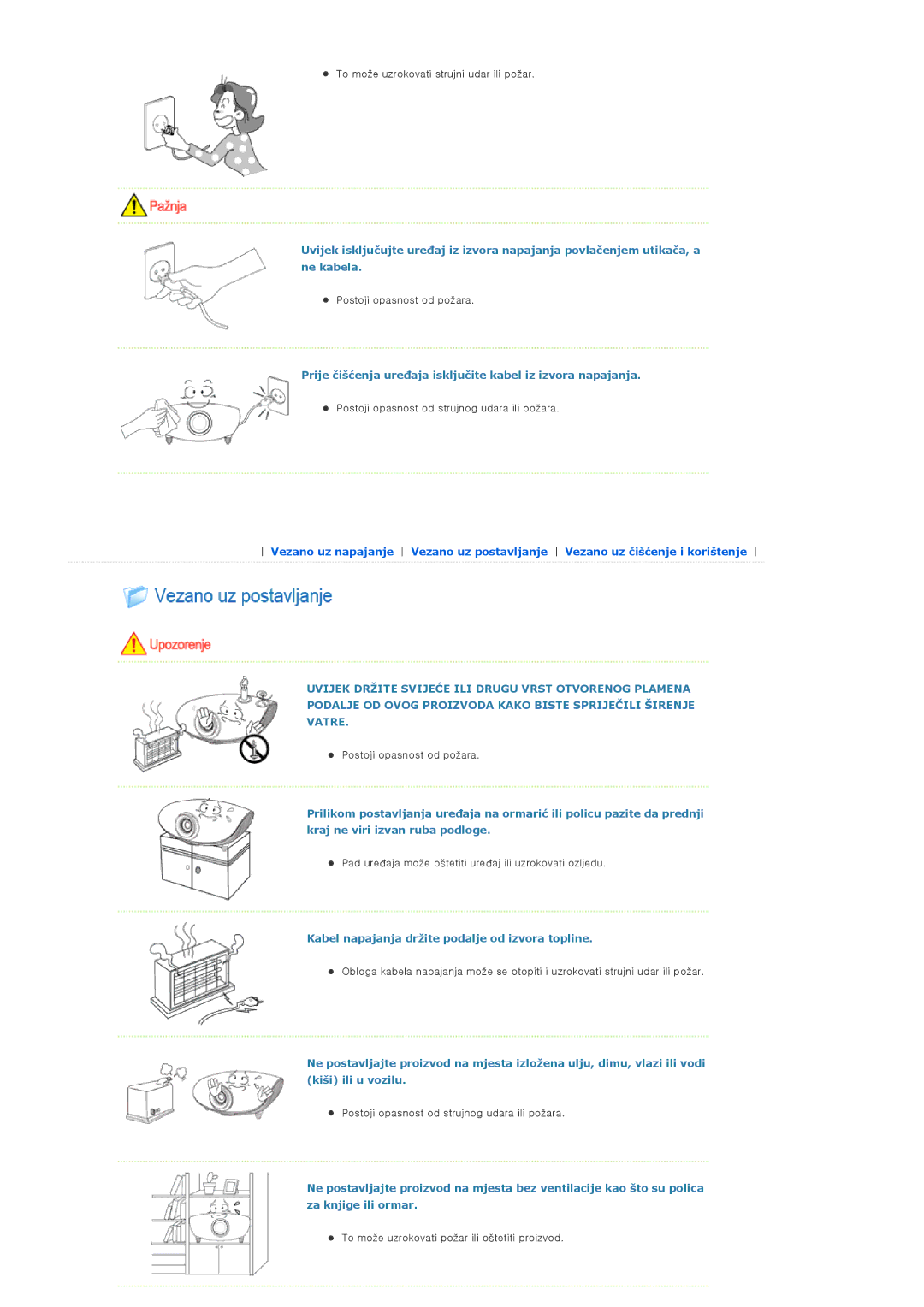 Samsung SPD400SX/EN manual Prije čišćenja uređaja isključite kabel iz izvora napajanja 