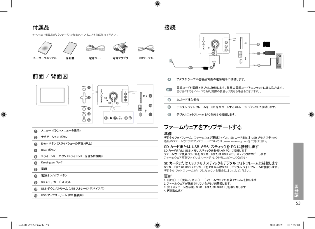 Samsung SPF-71E user manual 付属品 