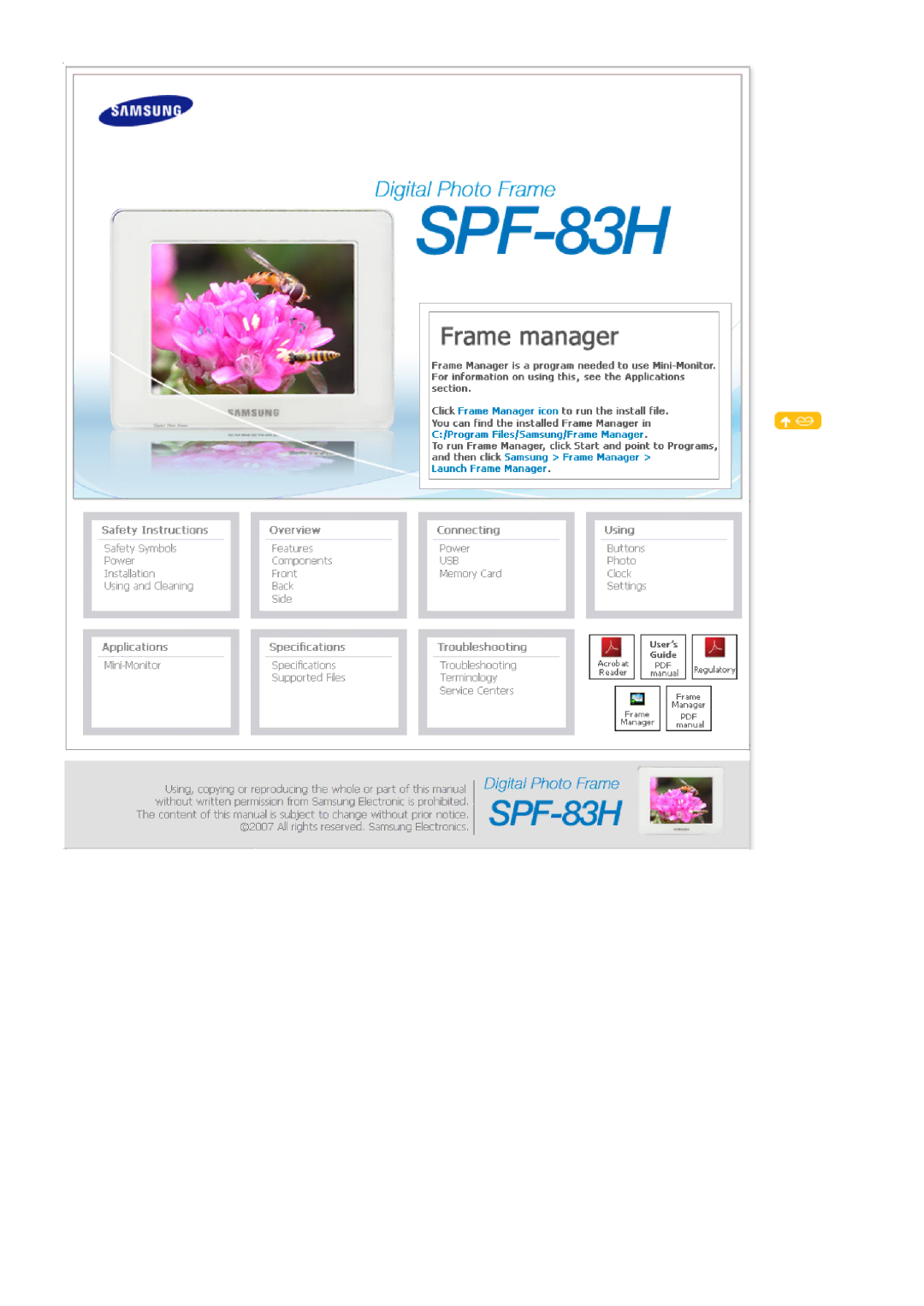 Samsung SPF-83H manual 