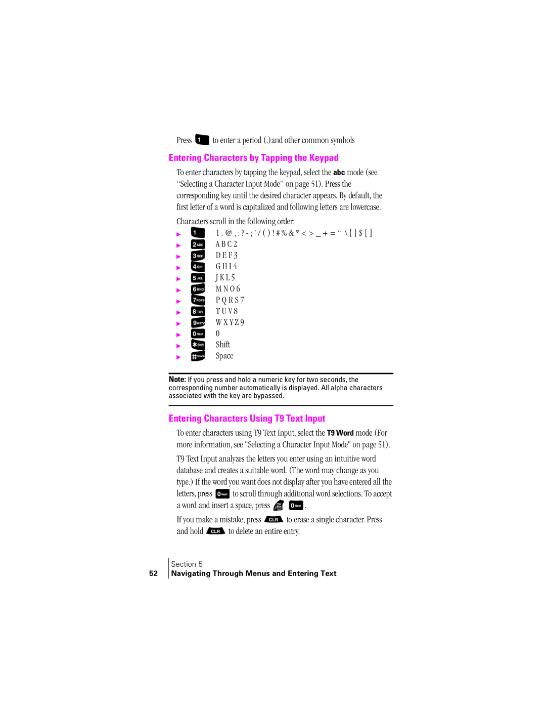 Samsung SPH-A400SS manual Entering Characters by Tapping the Keypad, Entering Characters Using T9 Text Input 