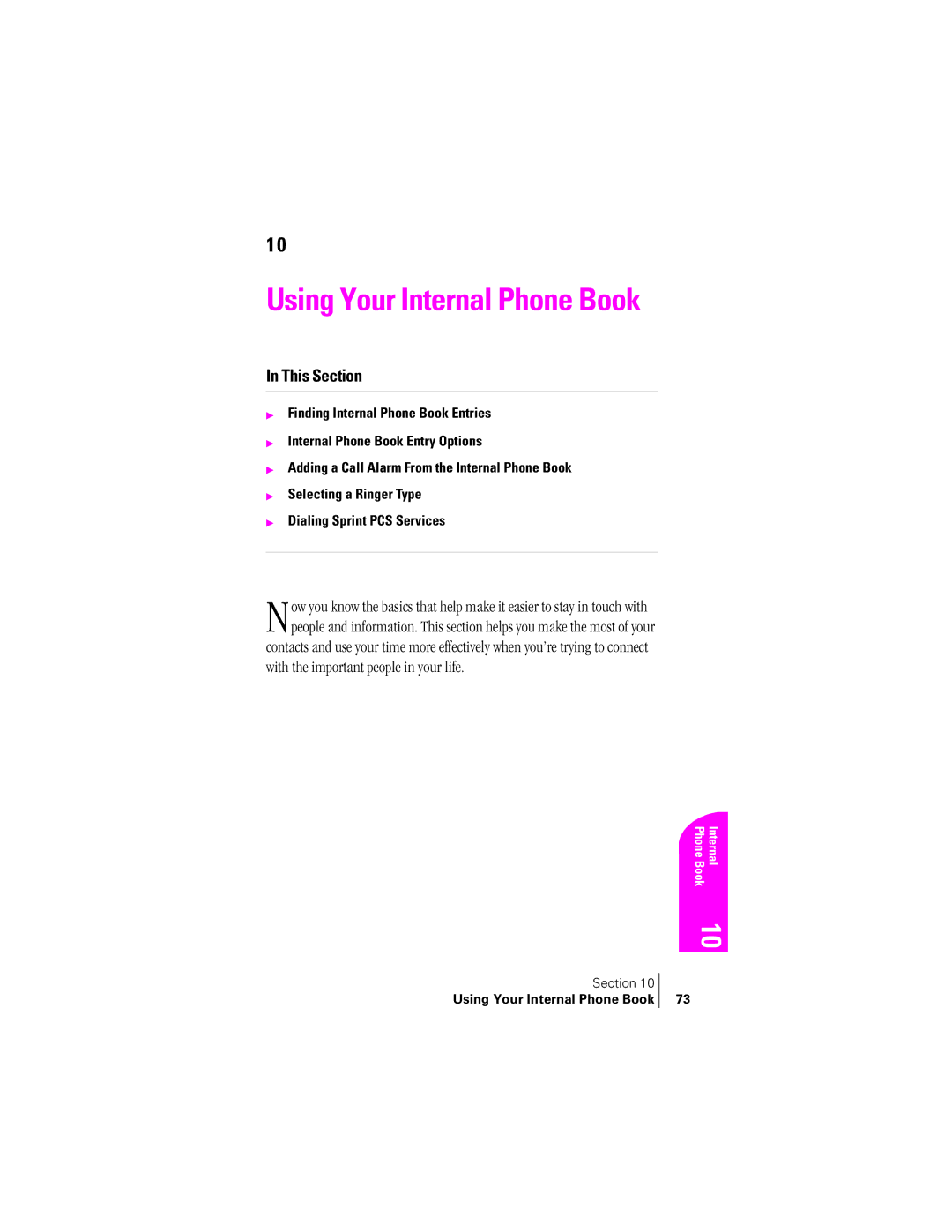 Samsung SPH-A400SS manual Using Your Internal Phone Book 