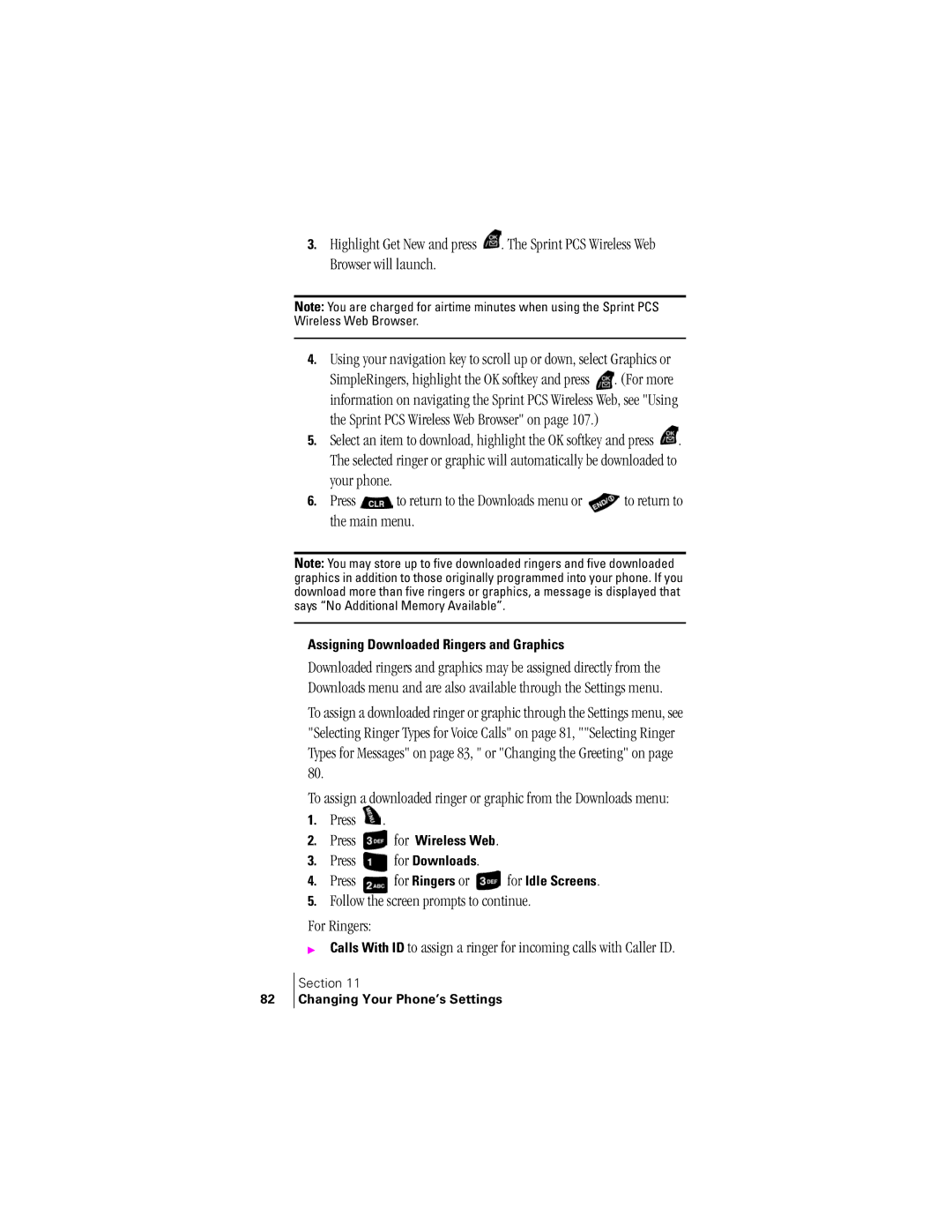 Samsung SPH-A400SS manual Assigning Downloaded Ringers and Graphics 