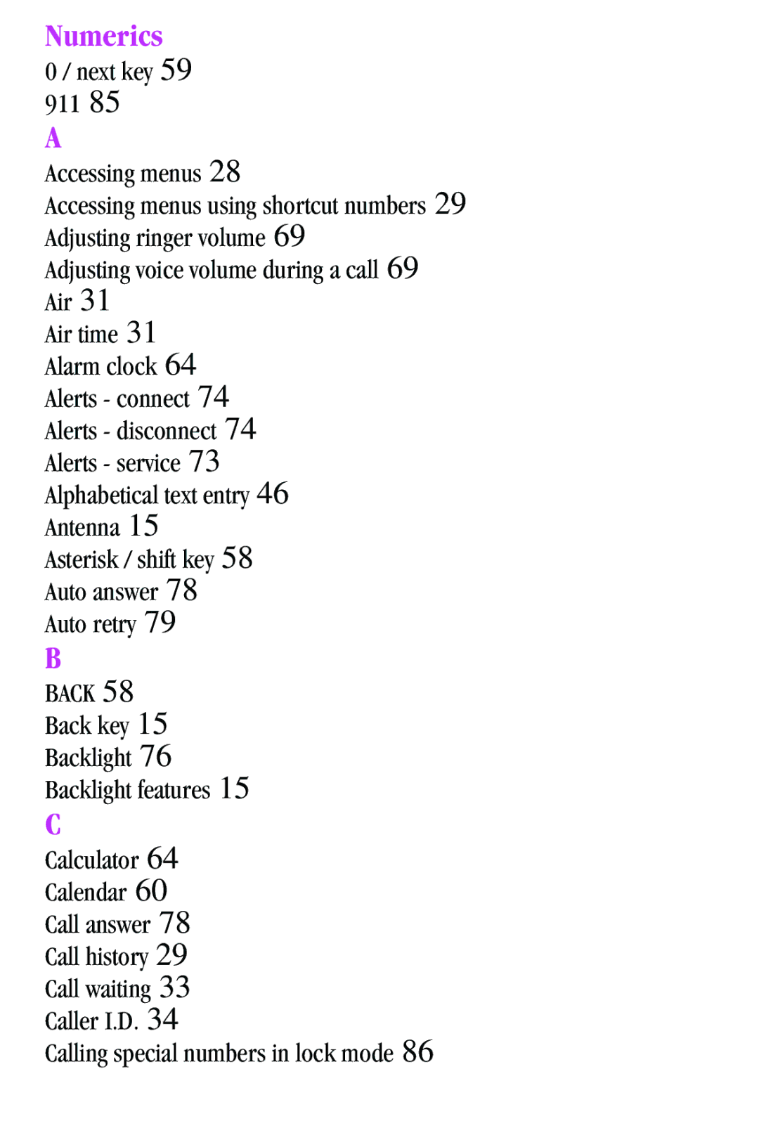 Samsung SPH-a500 Series manual Numerics, 911 