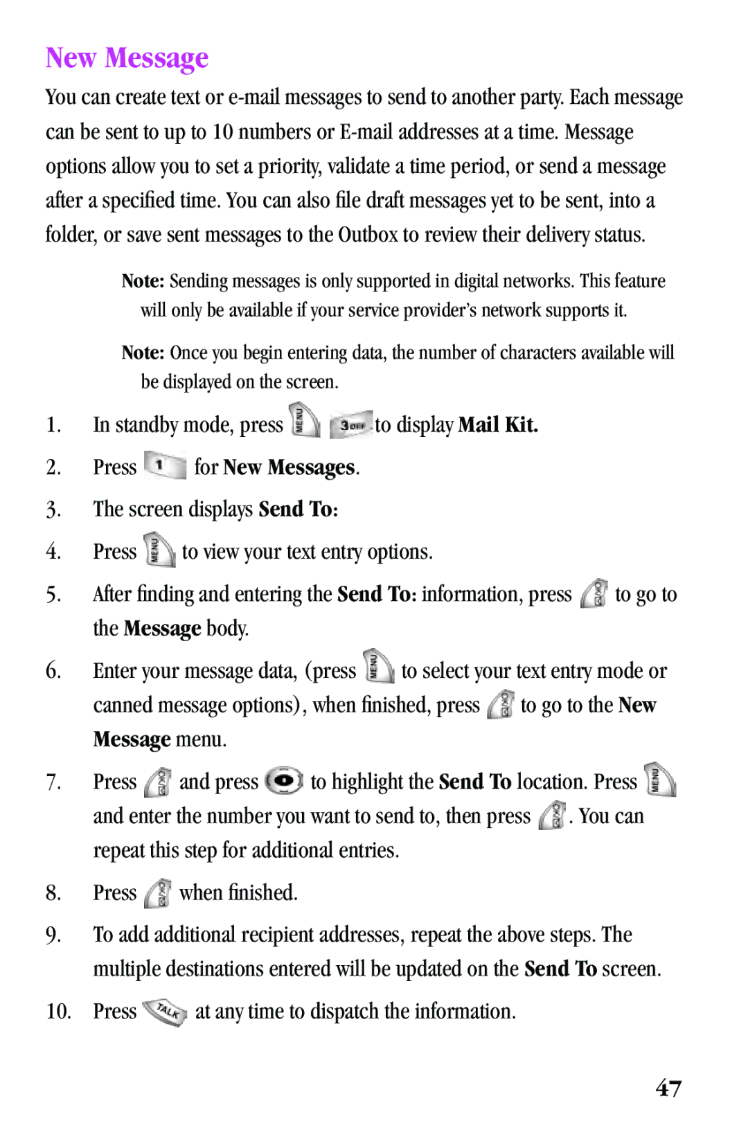 Samsung SPH-a500 Series manual New Message 