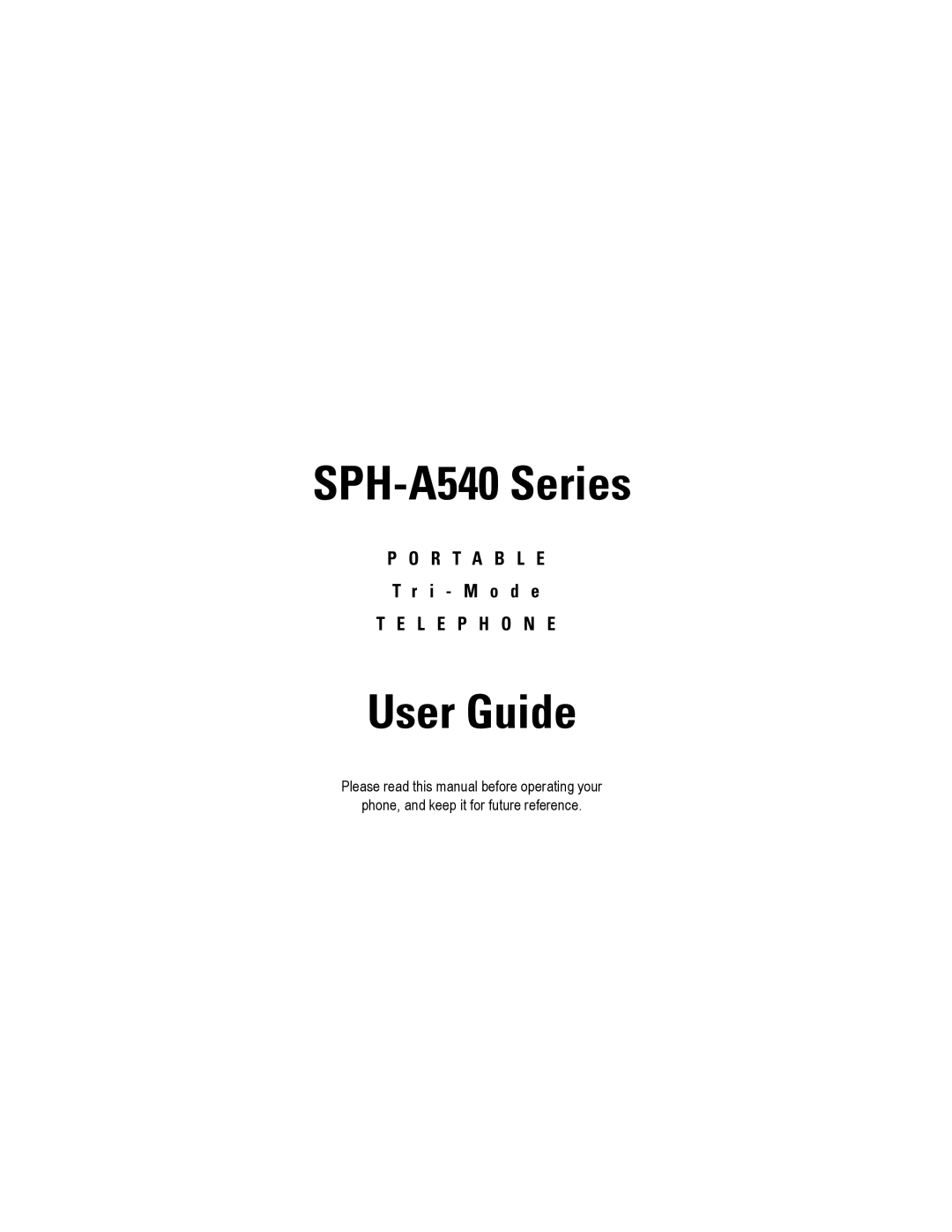 Samsung manual SPH-A540 Series 