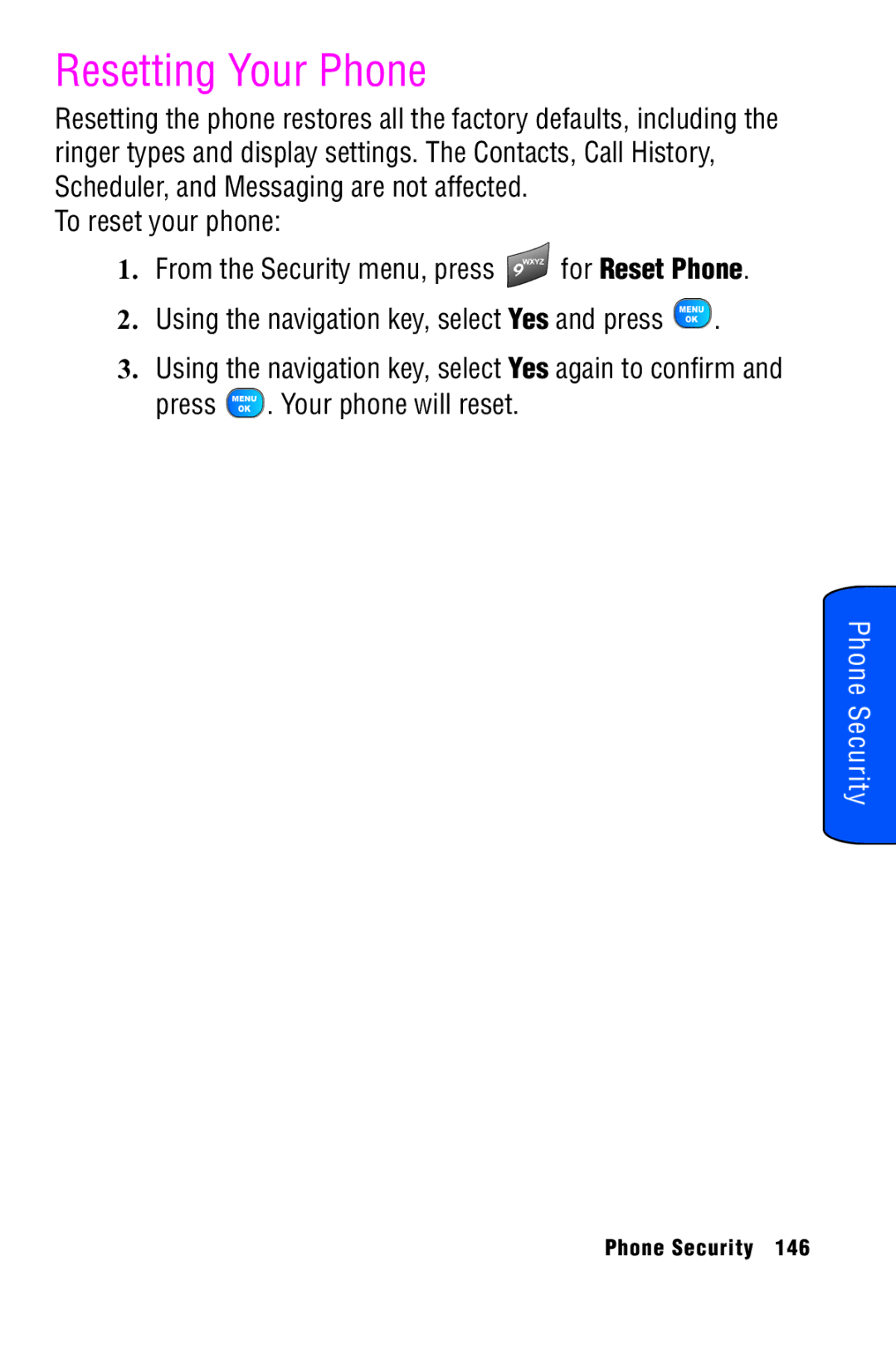 Samsung SPH-A920 manual Resetting Your Phone 