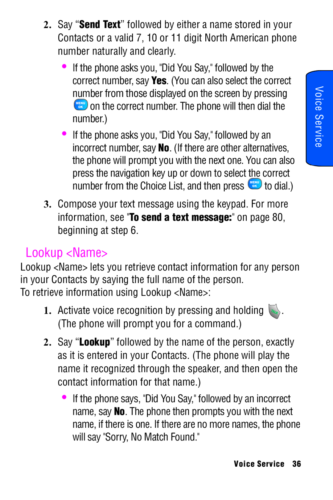 Samsung SPH-A920 manual Lookup Name, On the correct number. The phone will then dial the number 