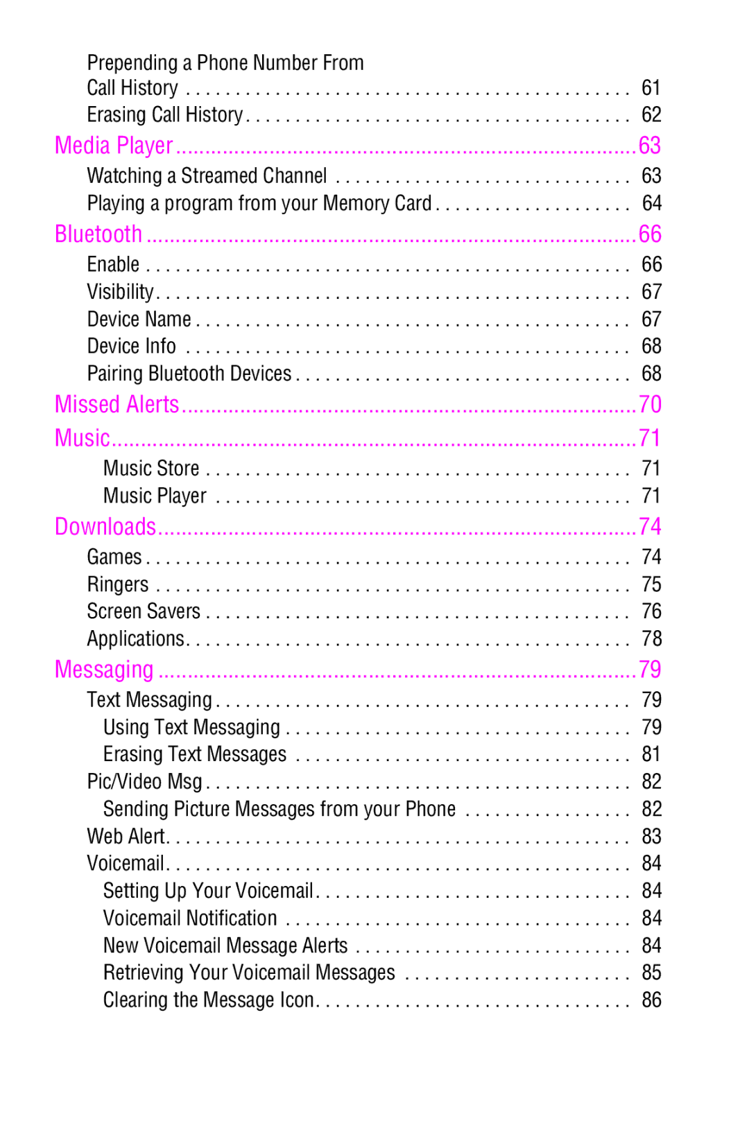 Samsung SPH-A920 manual Music 