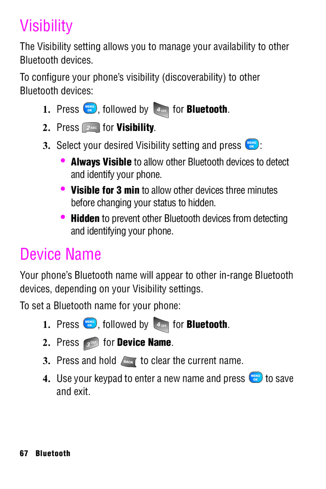 Samsung SPH-A920 manual Visibility, Device Name 