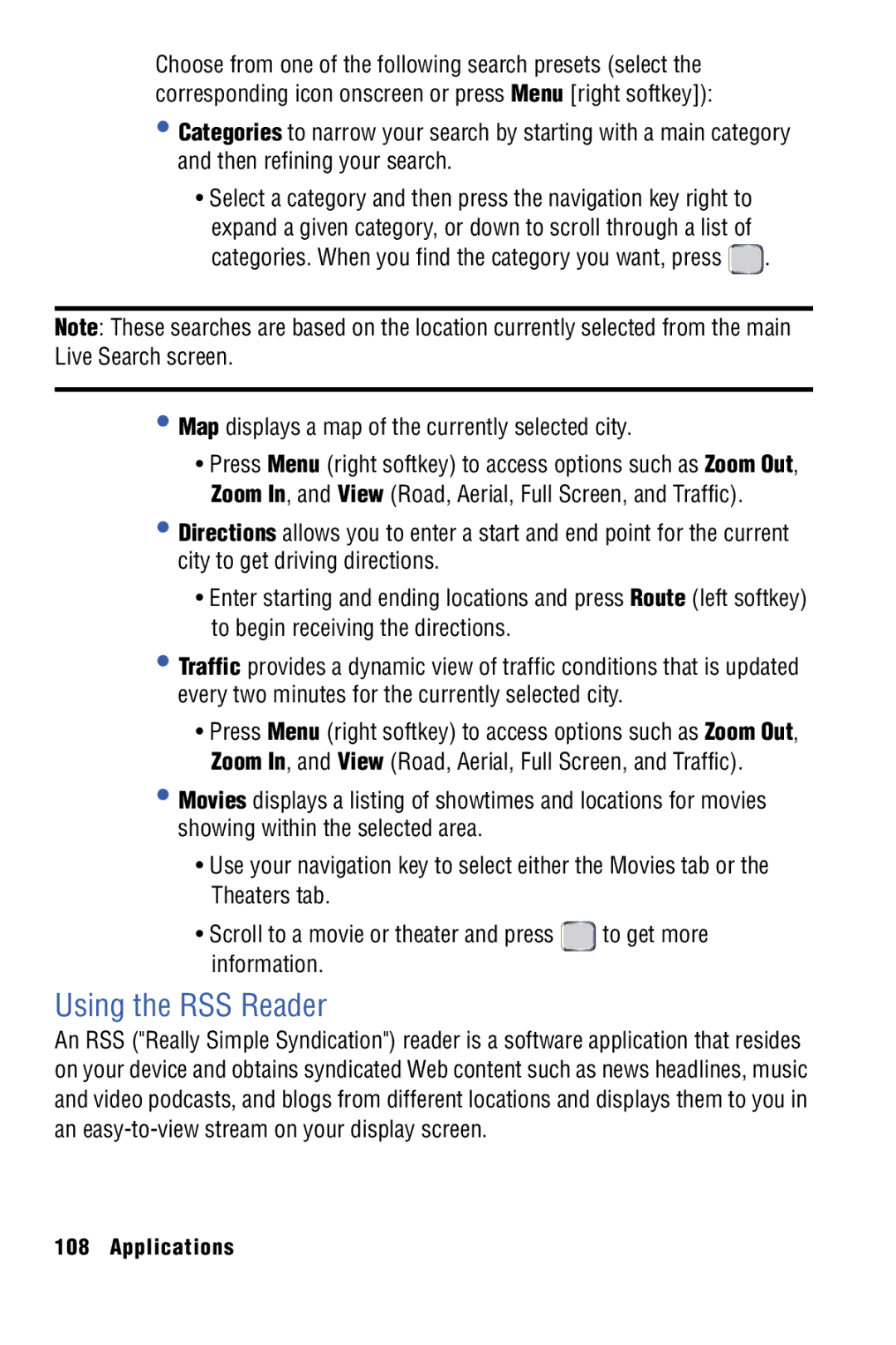 Samsung SPH-I325 manual Using the RSS Reader 